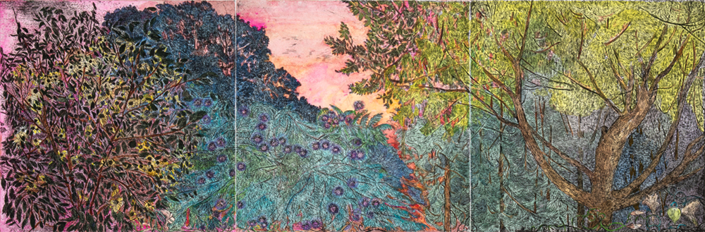 Treetops (Monoprint) by Nancy Friese