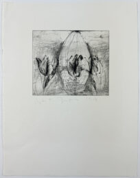 Self Portrait in a Ski Hat (tulips) third state by Jim Dine at Petersburg Press