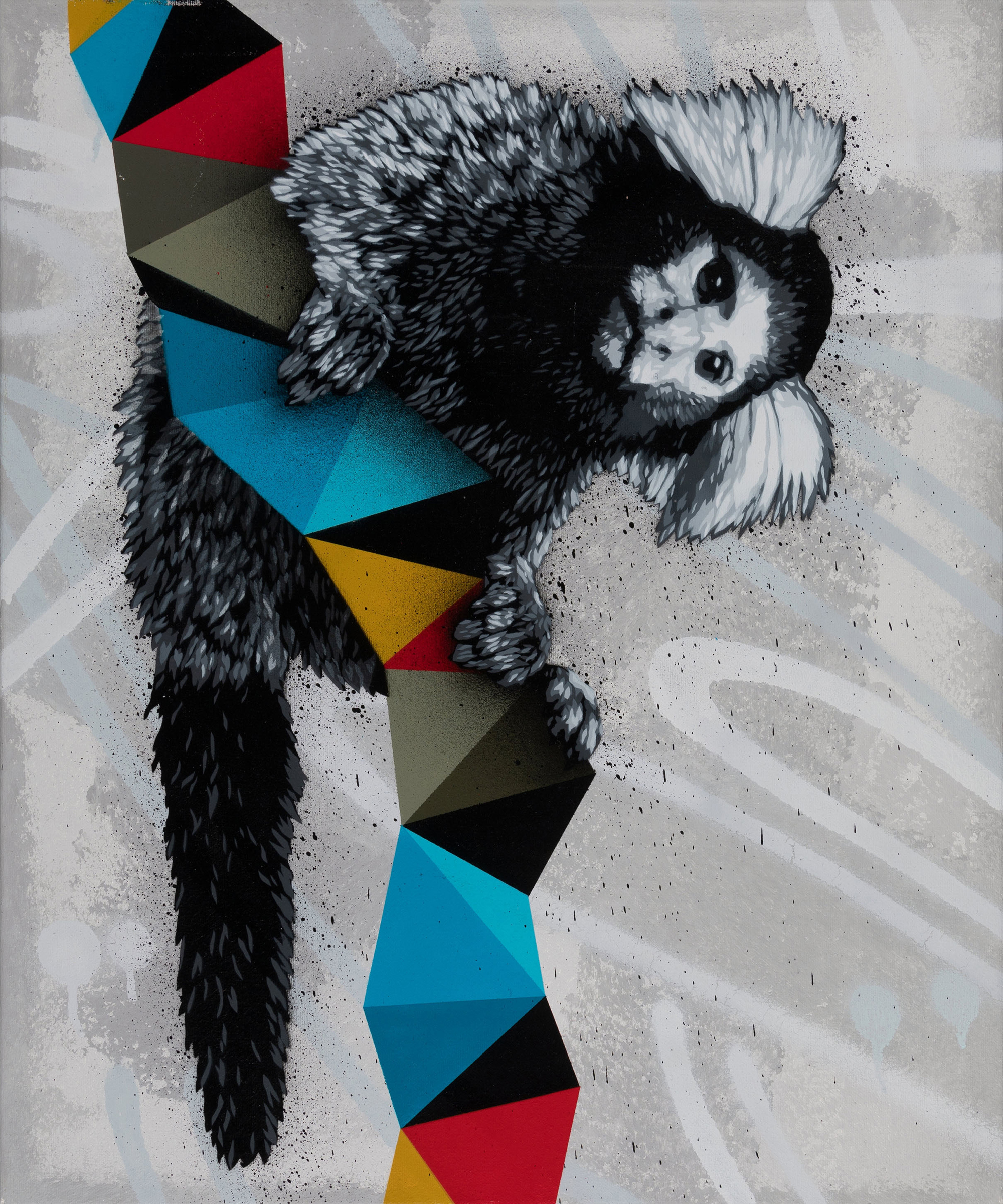Alive (unique acrylic and spray paint on canvas) by Hama Woods
