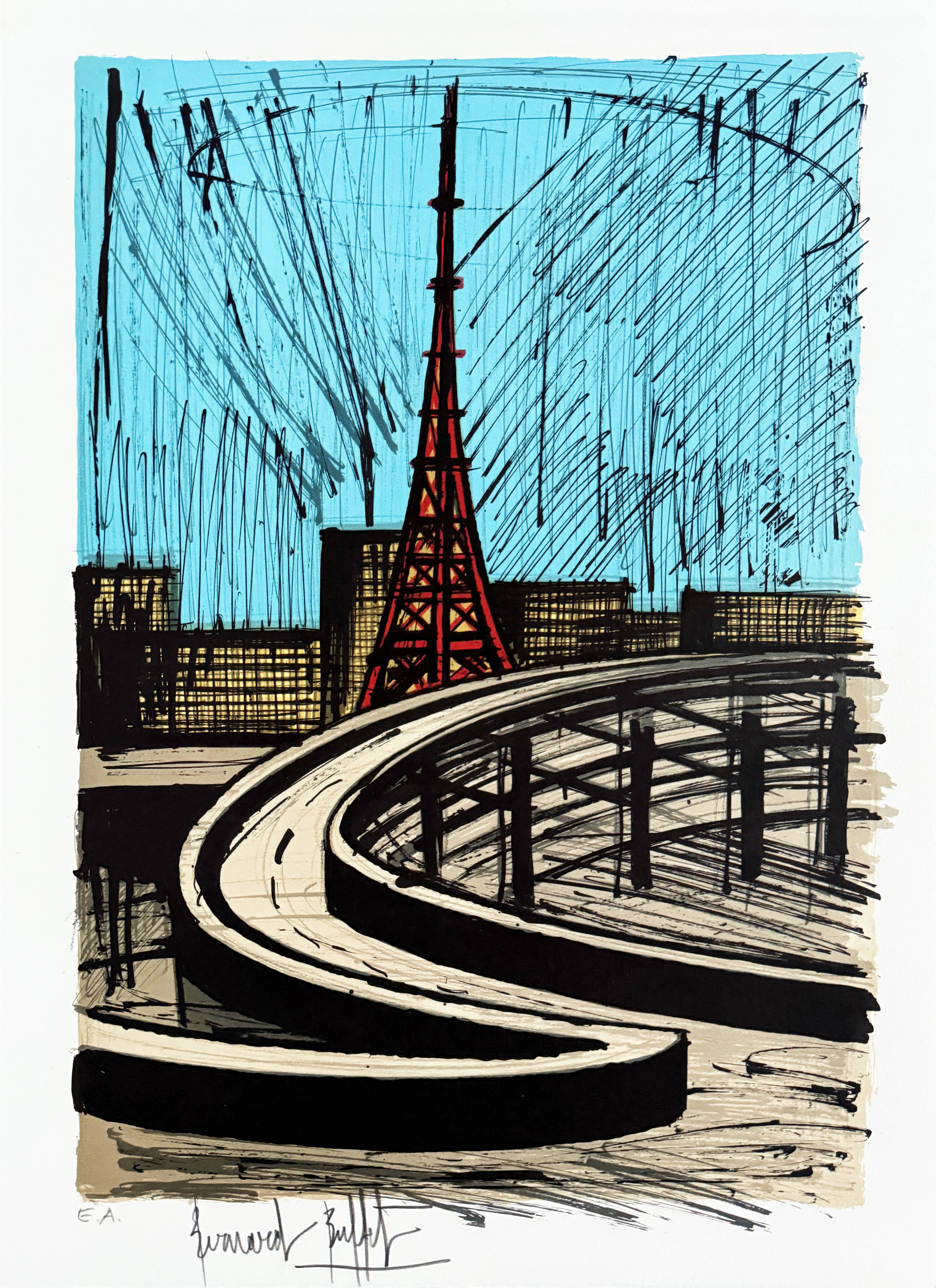The Eiffel Tower and the highway, Tokyo by Bernard Buffet