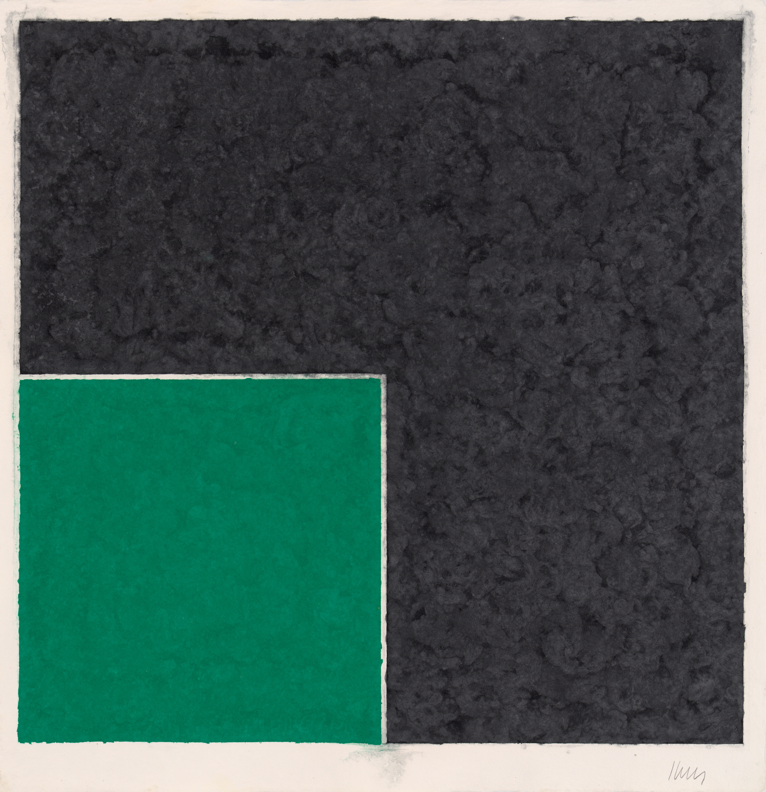 Colored Paper Image xviii (Green Square with Dark Gray) by Ellsworth Kelly