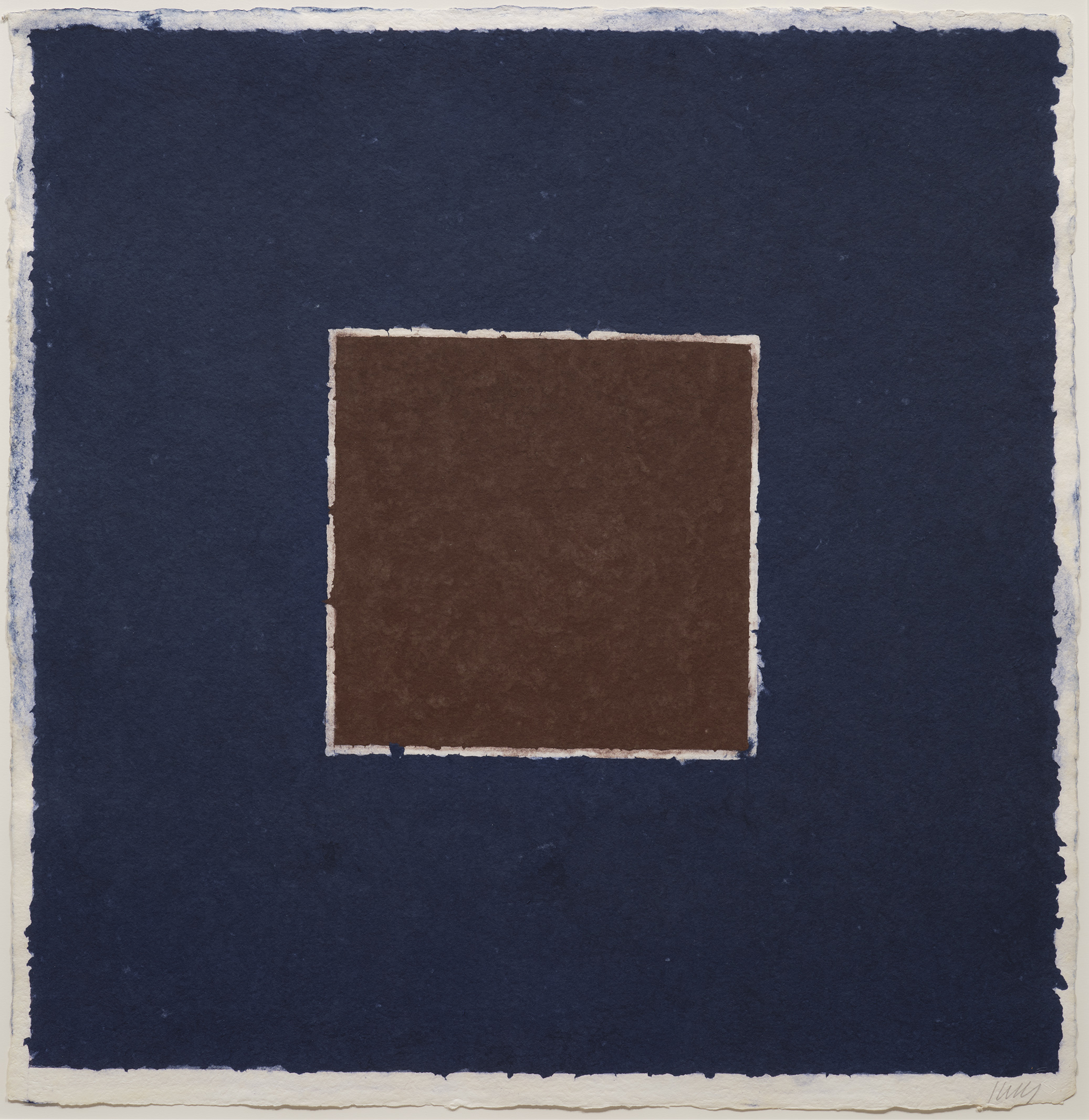 Colored Paper Image XX (Brown Square with Blue) by Ellsworth Kelly