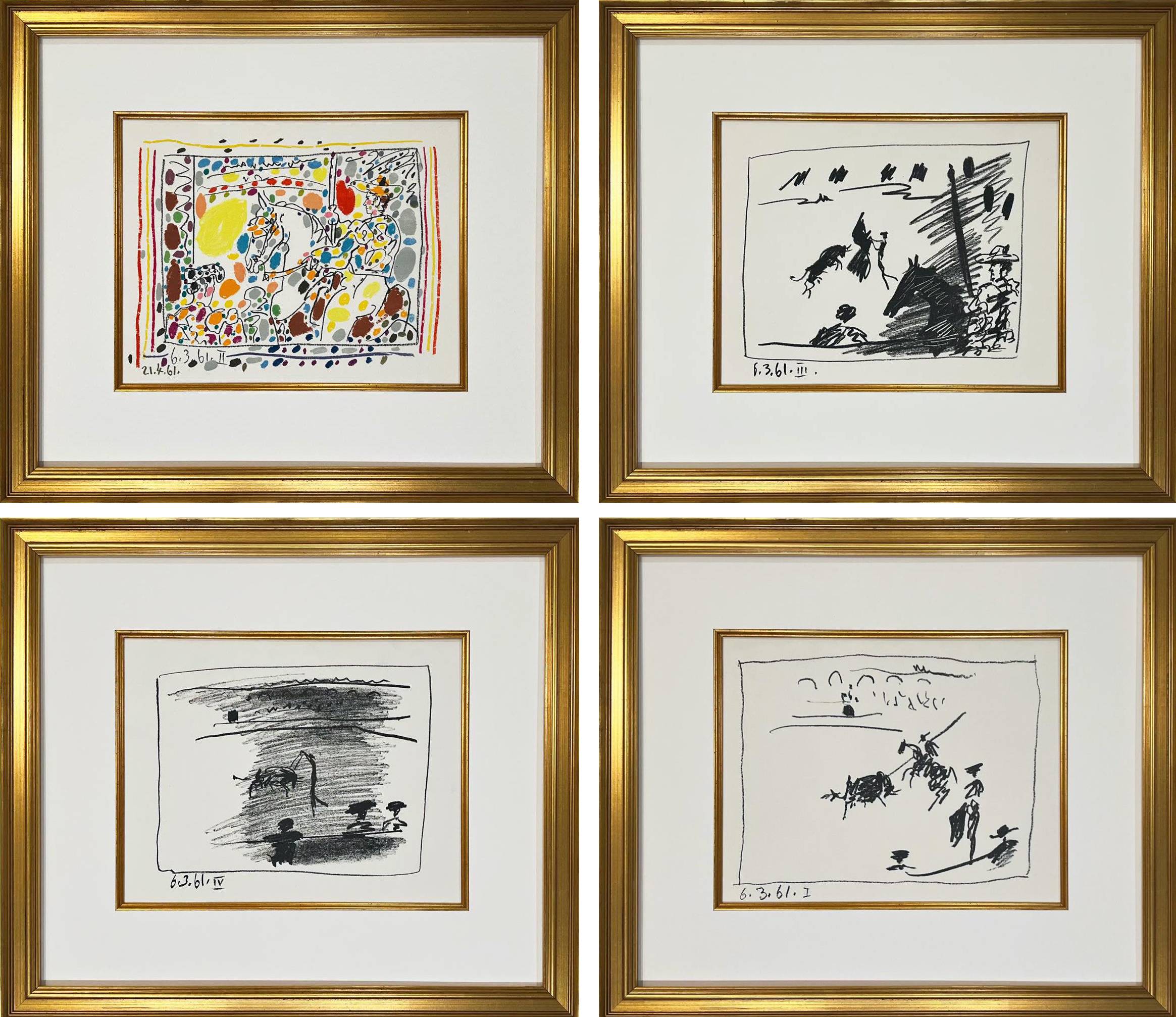 Four original lithographs – A Los Toros series by Pablo Picasso