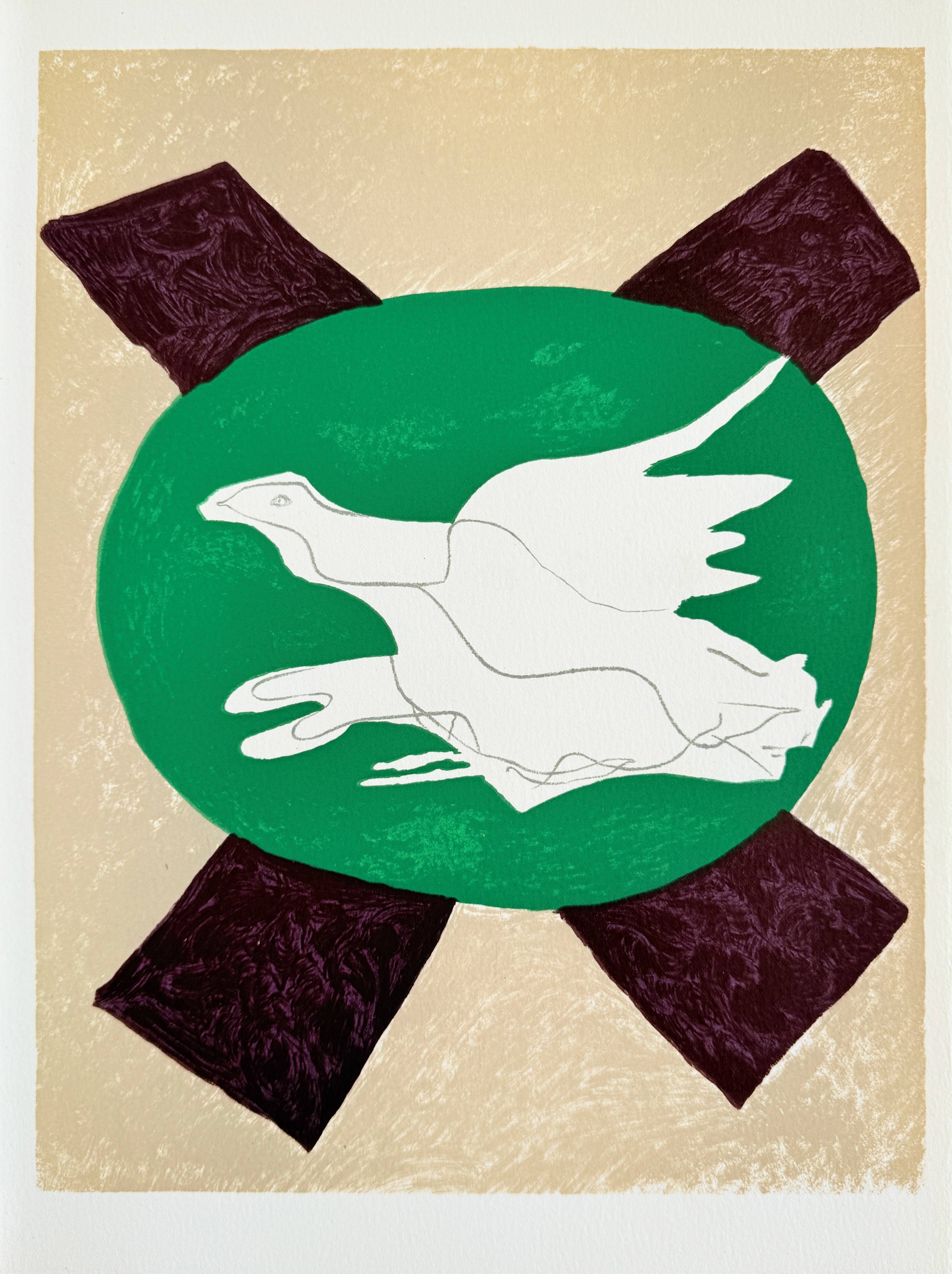 Colombe sur fond vert by George Braque