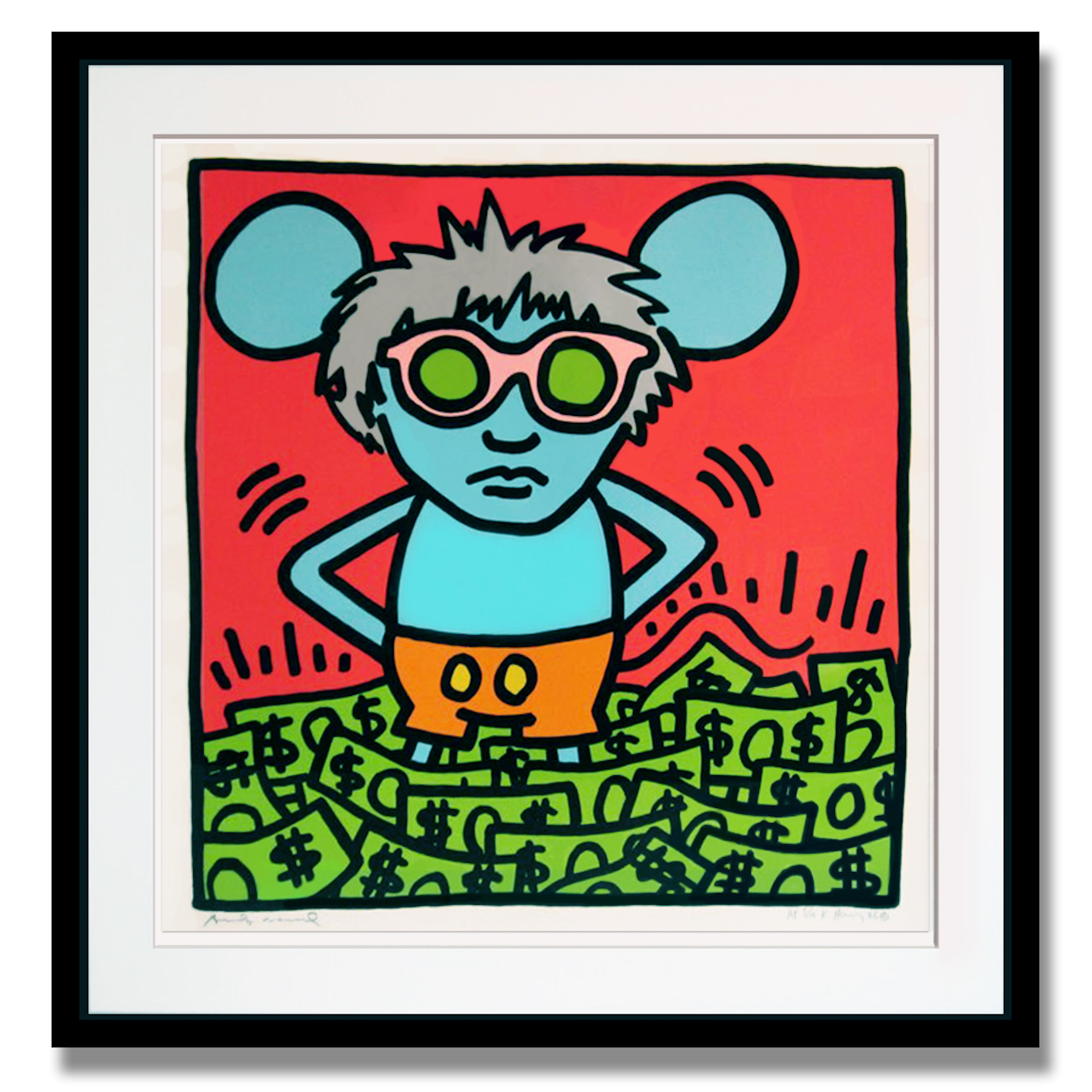 Andy Mouse (A – Red) by Keith Haring