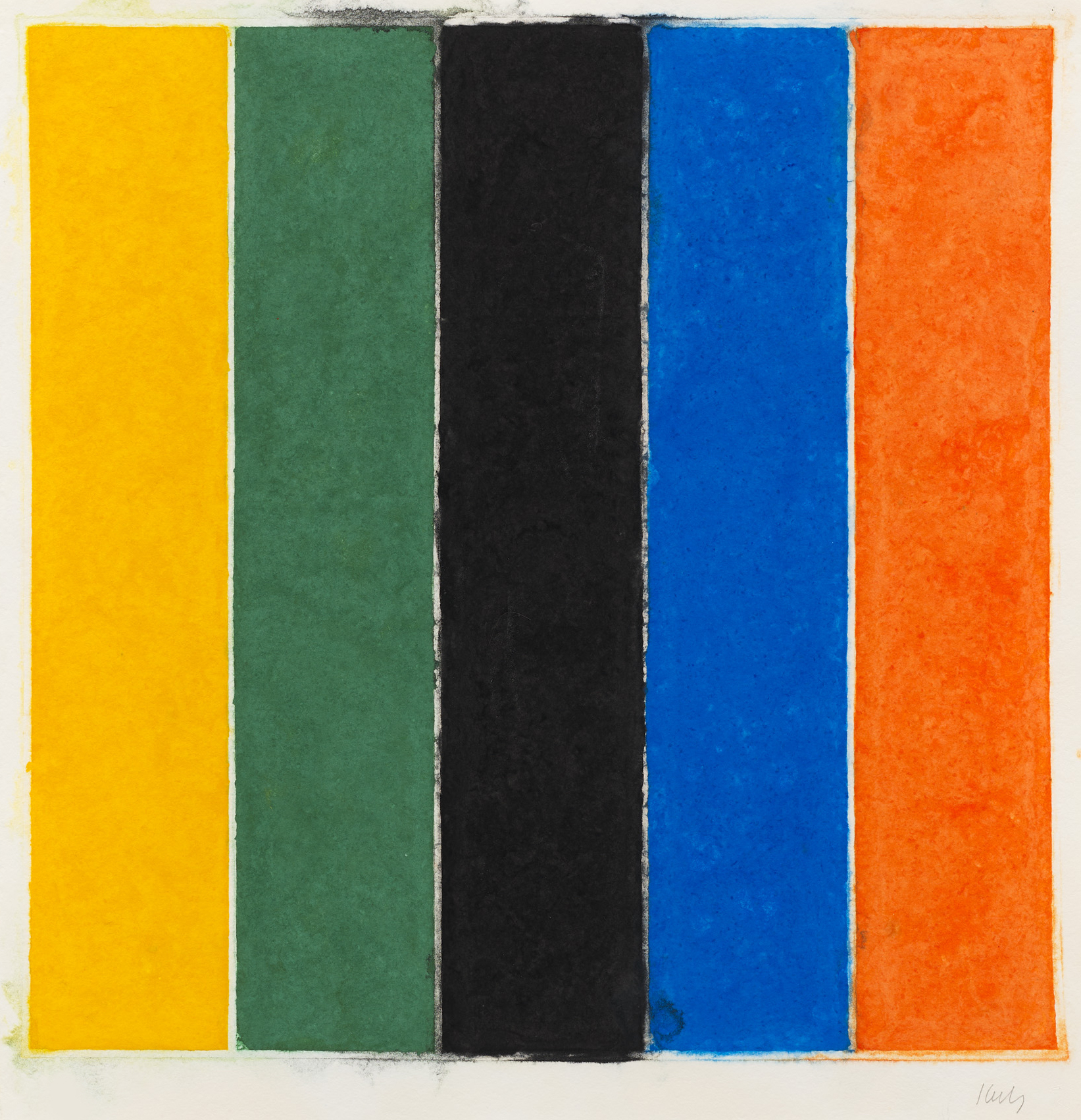 Colored Paper Image XIII (Yellow Green Black Blue Orange) by Ellsworth Kelly