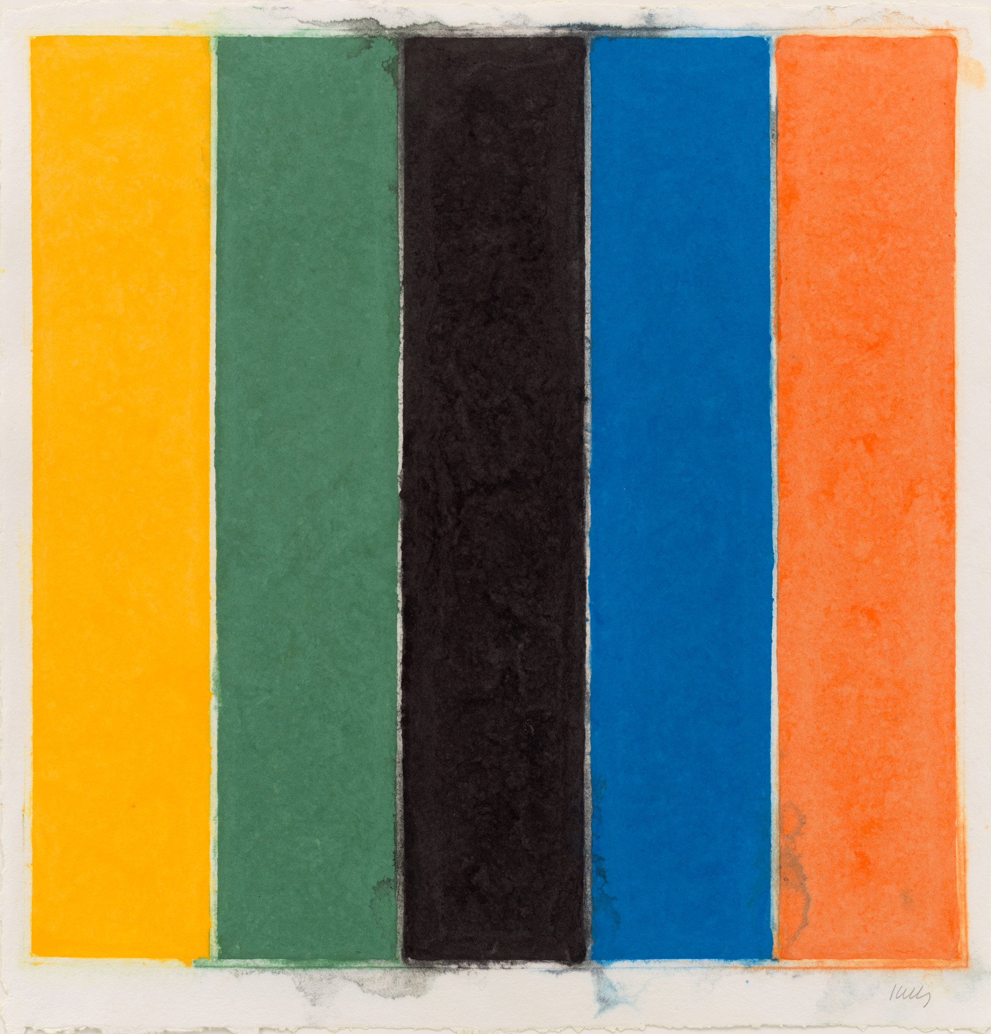 Colored Paper Image XIII (Yellow Green Black Blue Orange) by Ellsworth Kelly