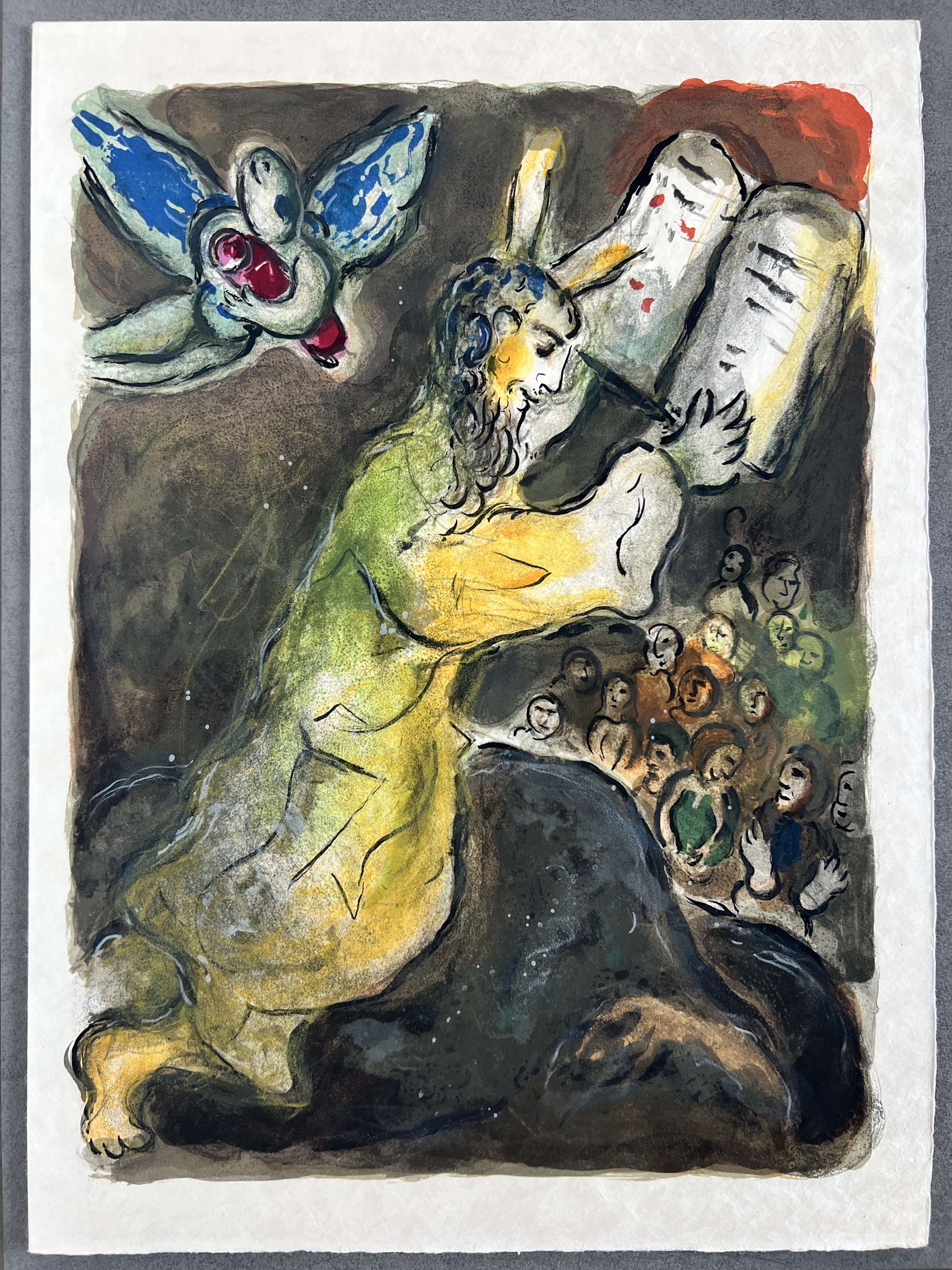 Then Moses assembled all the Congregation of the children of Israel, and sayde unto them… by Marc Chagall