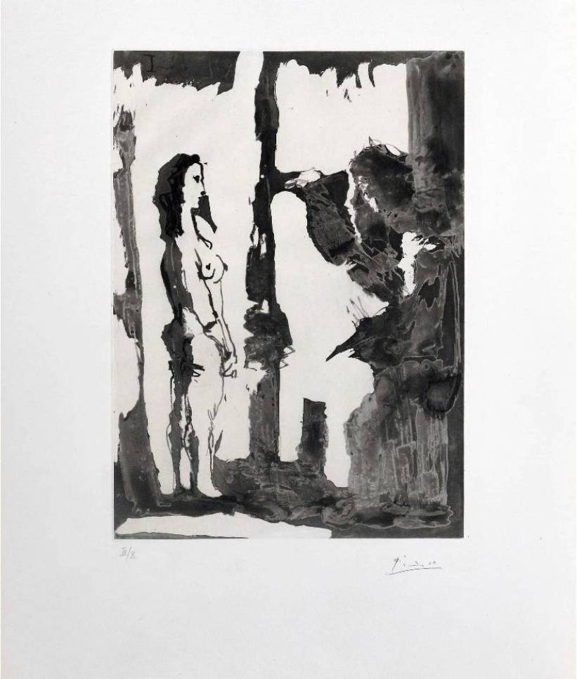 Peintre et modèle aux cheveux longs by Pablo Picasso