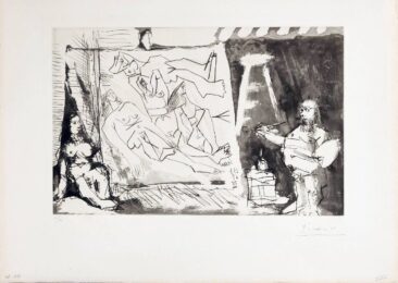 Private: Peintre et sa toile avec modèle assis by Pablo Picasso at Epicentrum Art Gallery