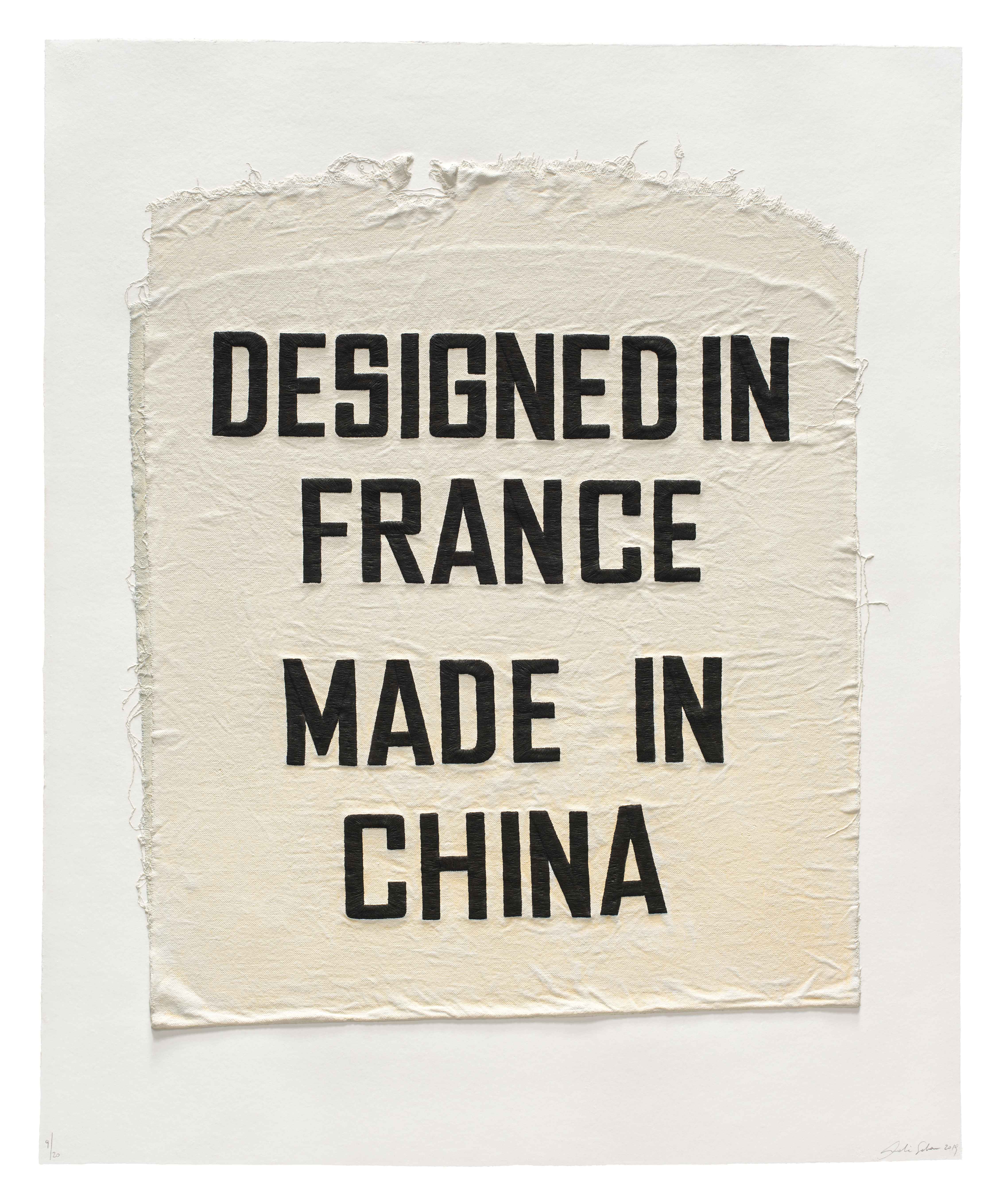 Designed in France, Made in China, Clothing Tag by Analia Saban