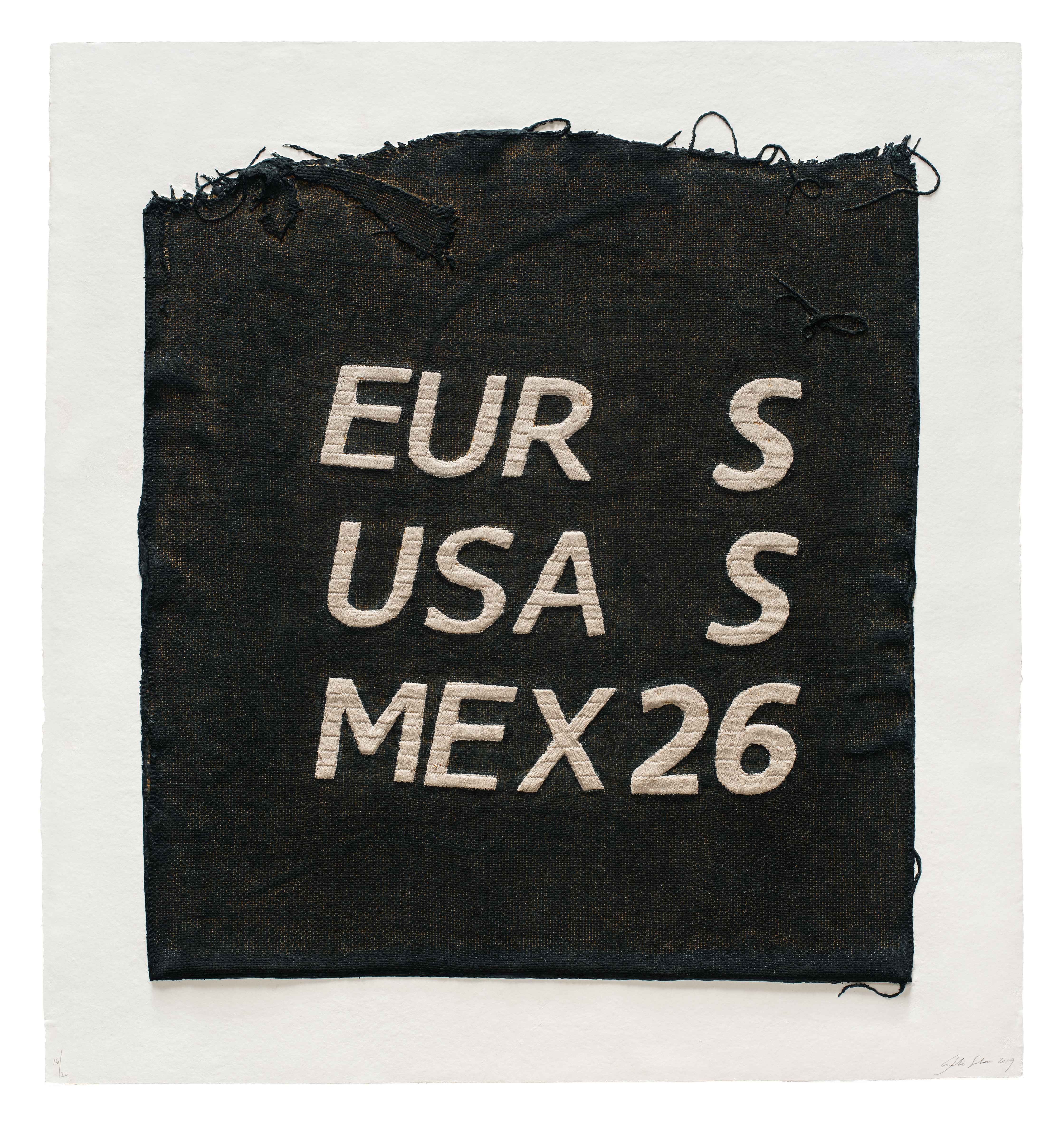 EUR S, USA S, MEX 26, Clothing Tag by Analia Saban