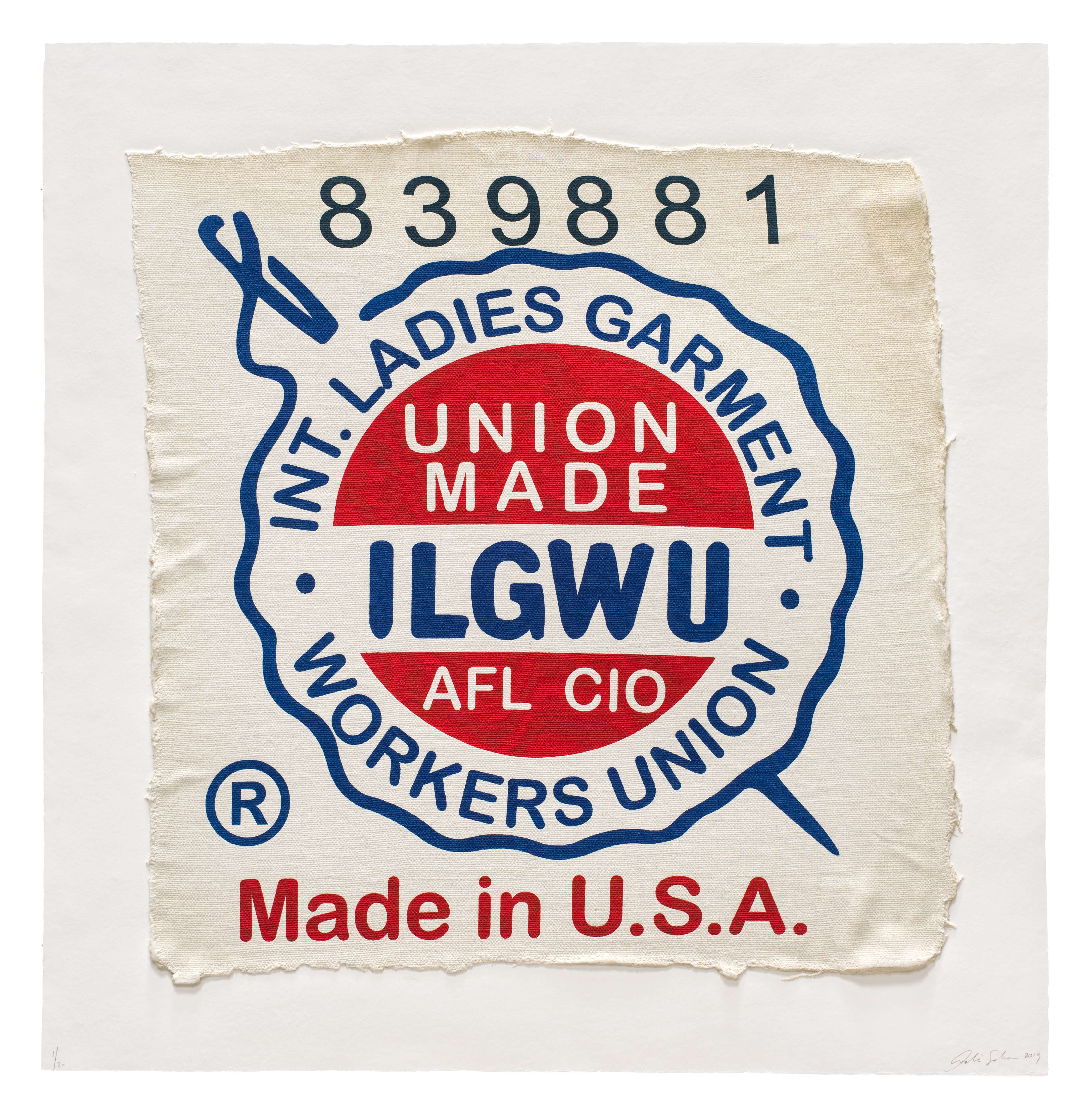 International Ladies Garment Workers Union, Made in USA, Clothing Tag by Analia Saban