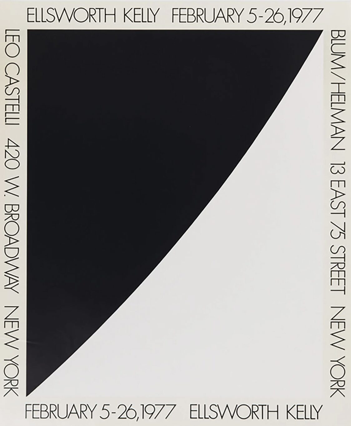 Ellsworth Kelly, Leo Castelli, NY and Blum Helman, NY (Black Curve II) by Ellsworth Kelly