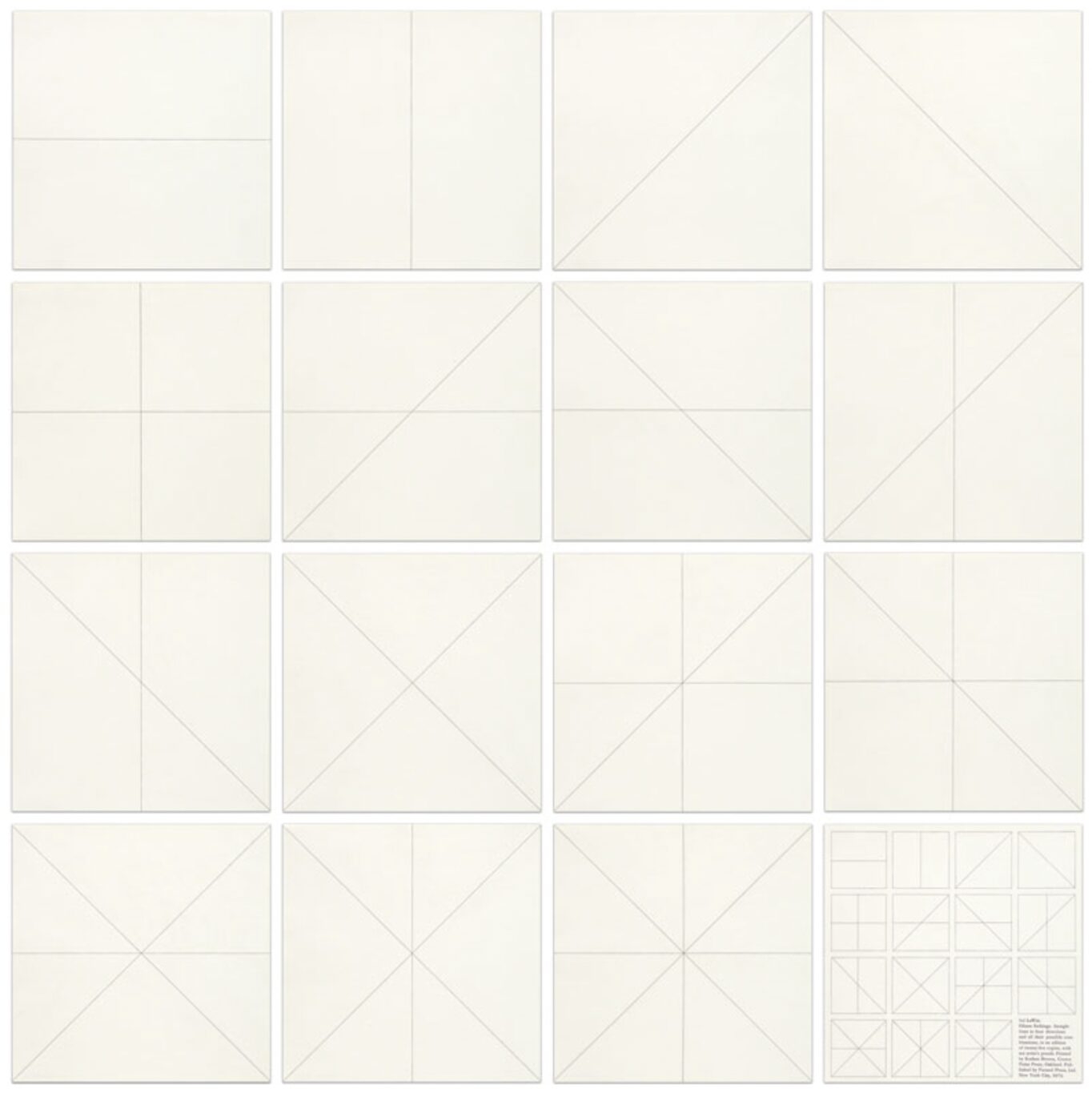 Straight Lines in Four Directions & All Their Possible Combinations by Sol LeWitt