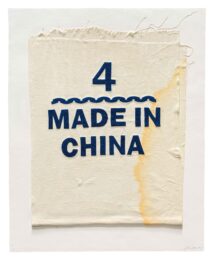 Size 4, Made in China, Clothing Tag by Analia Saban at Mixografia