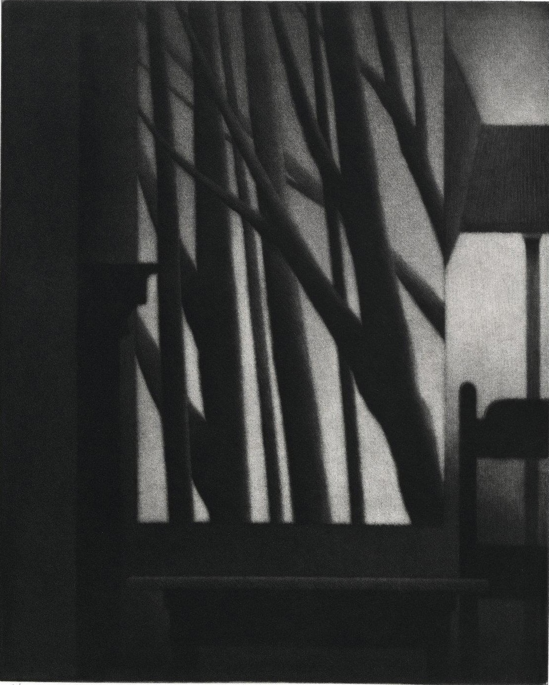 Still life w/chair & standing lamp by Robert Kipniss