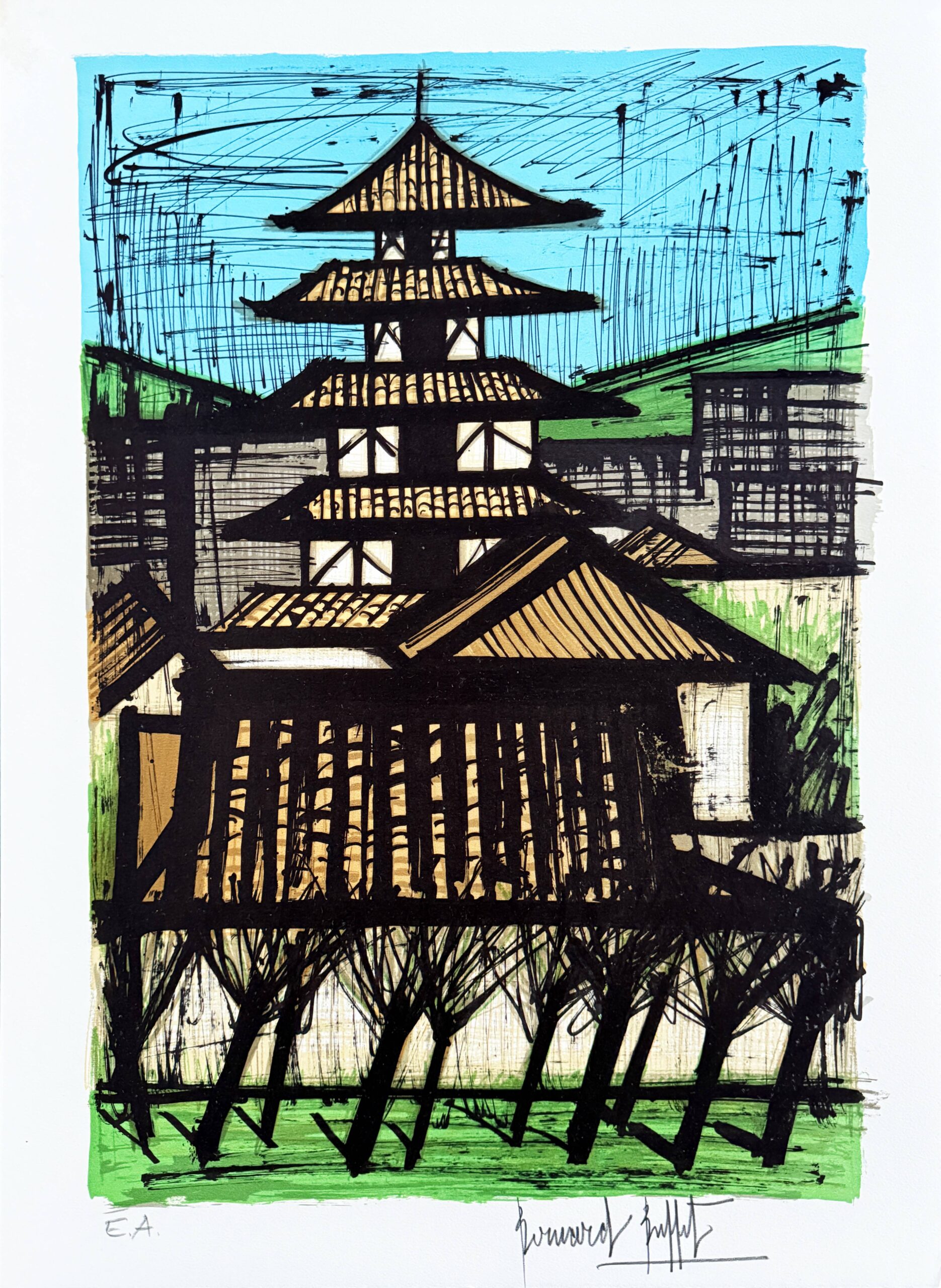 Temple in Kyoto by Bernard Buffet