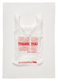 Thank You Thank You Thank You Thank You Thank You Have a Nice Day Plastic Bag by Analia Saban at Mixografia