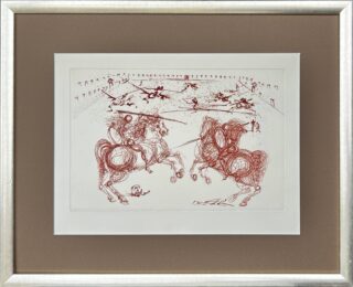 The Knights (version in sanguine by Salvador Dalí at Epicentrum Art Gallery
