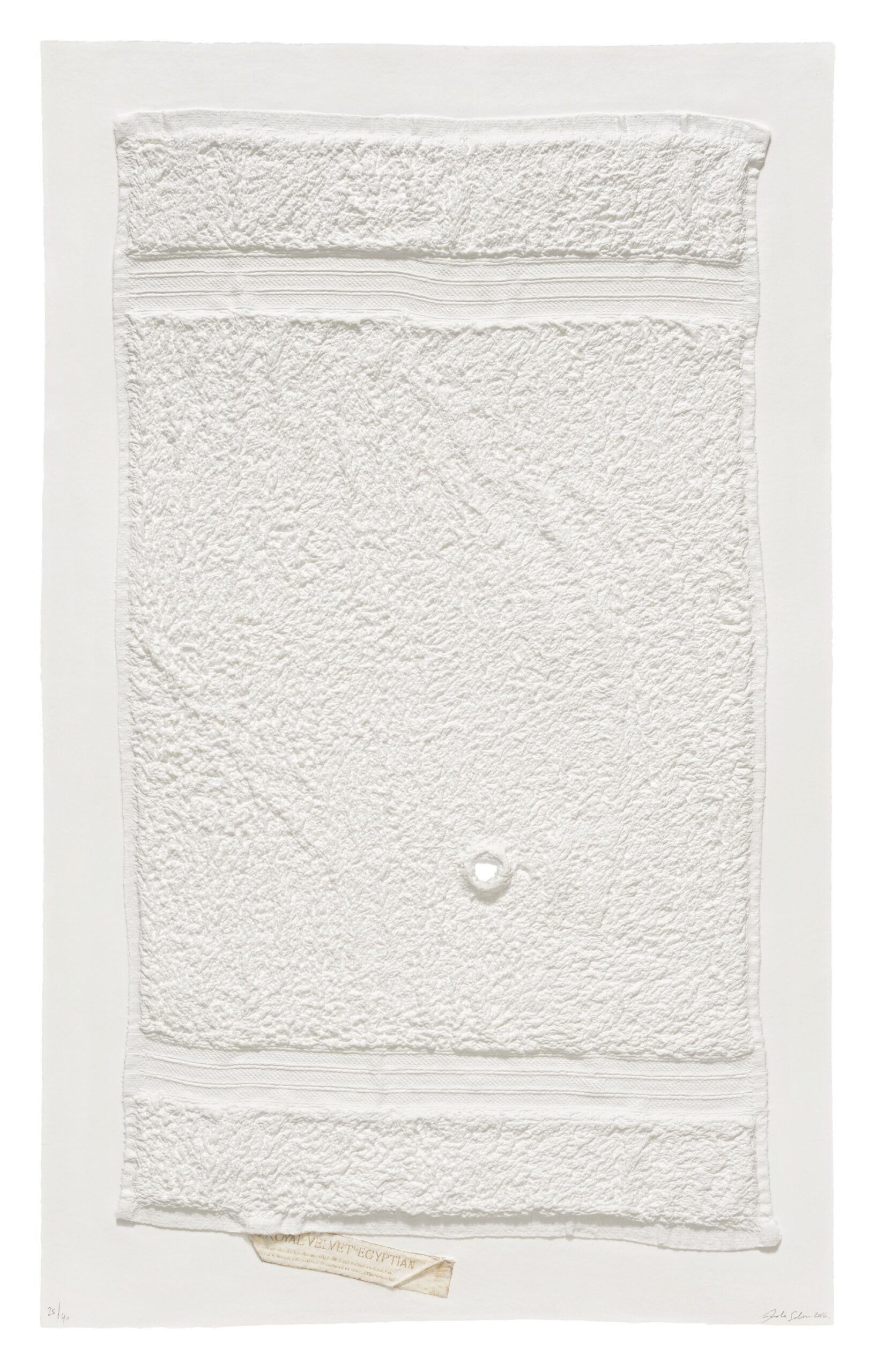 Three Stripe Hand Towel with Hole and Unsewn Label by Analia Saban