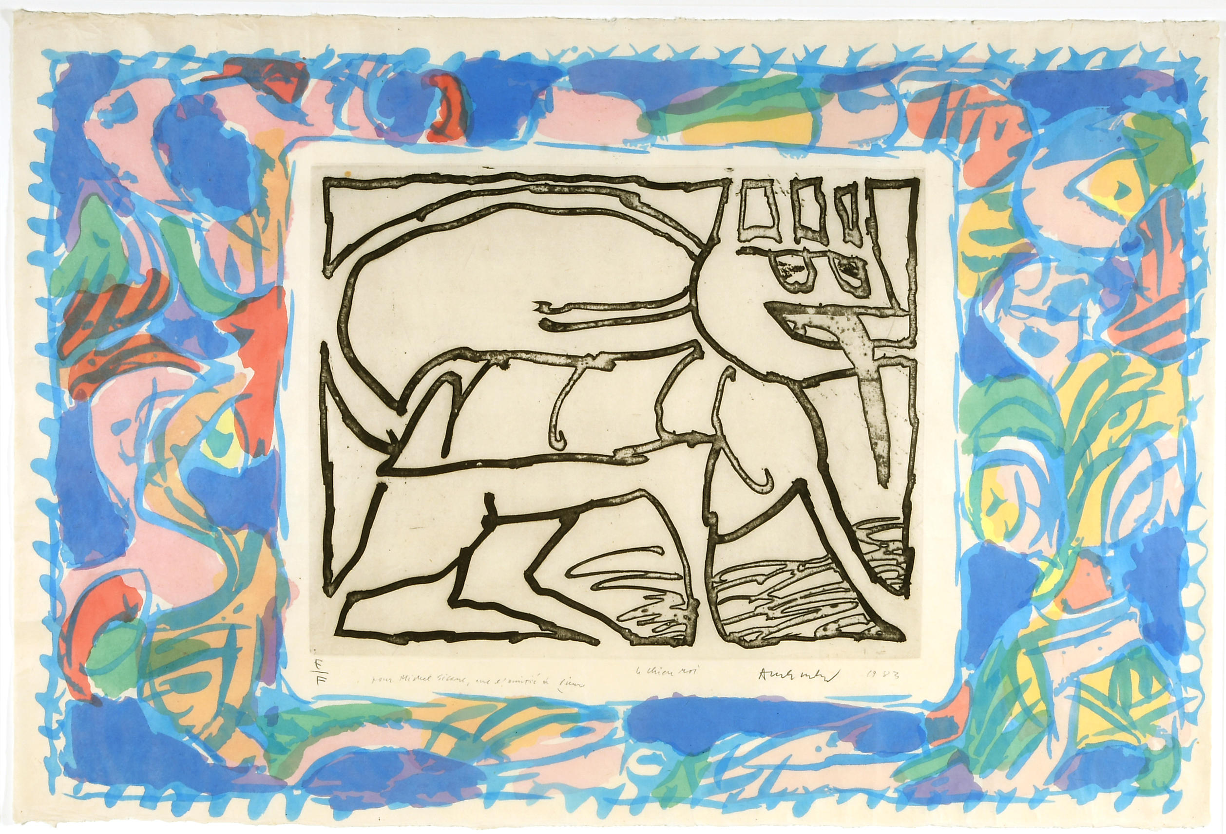 Le chien roi  by Pierre Alechinsky
