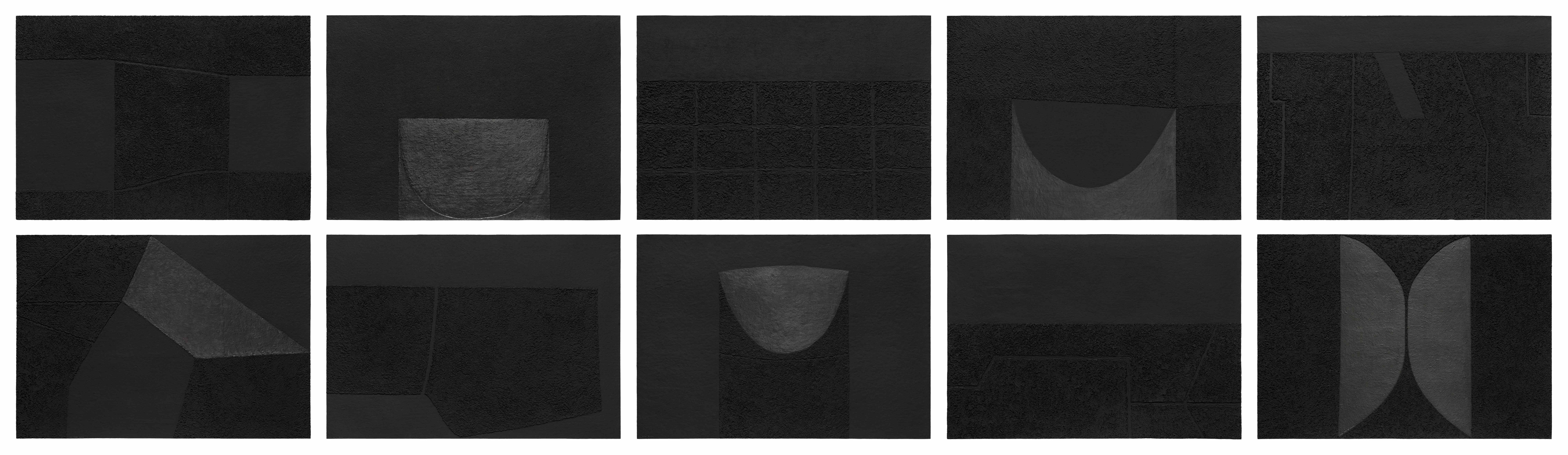 Mixoblack 1 – 10 (Suite) by Alberto Burri