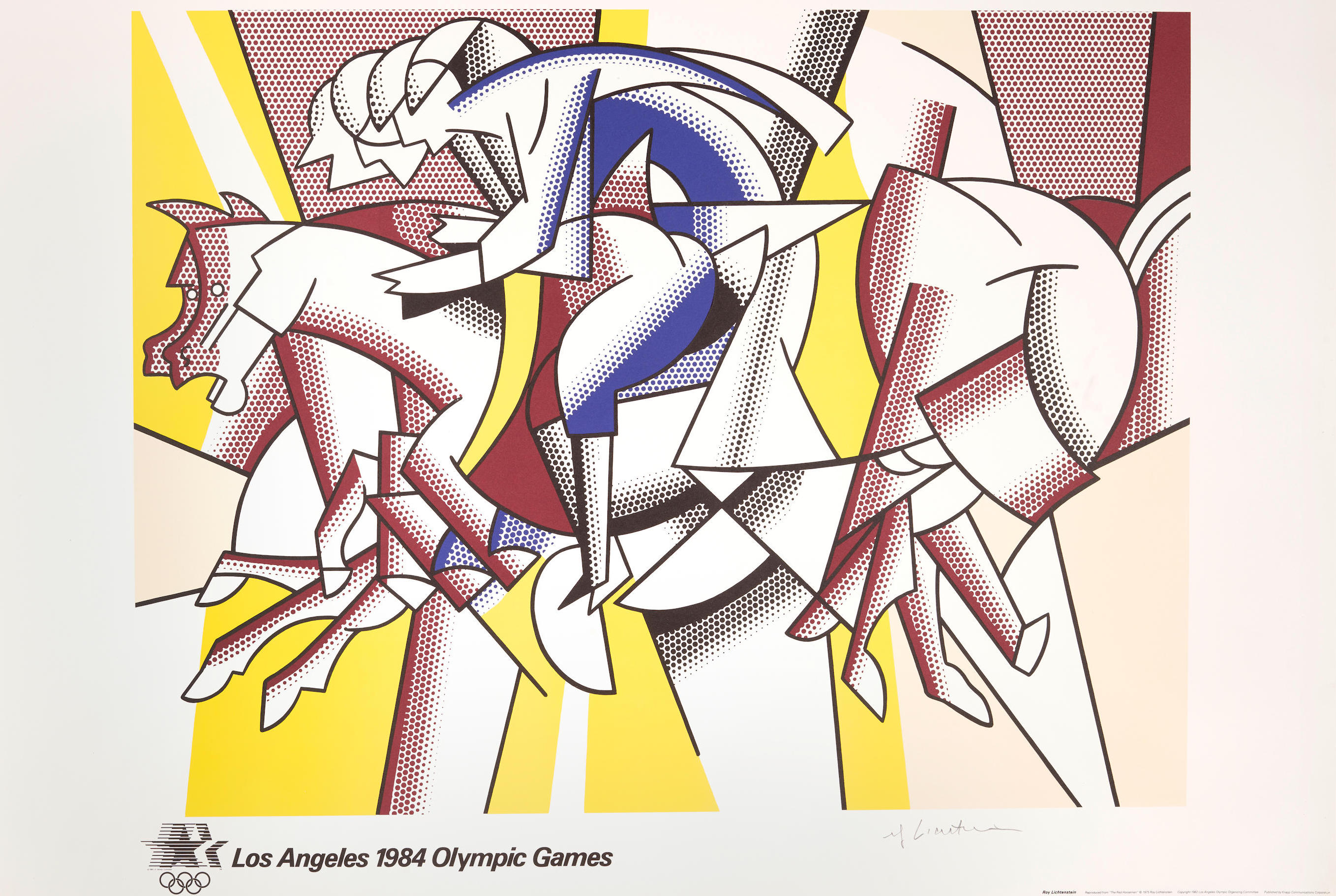 Roy Lichtenstein Hand-Signed 1984 Los Angeles Olympic Games Poster by Roy Lichtenstein