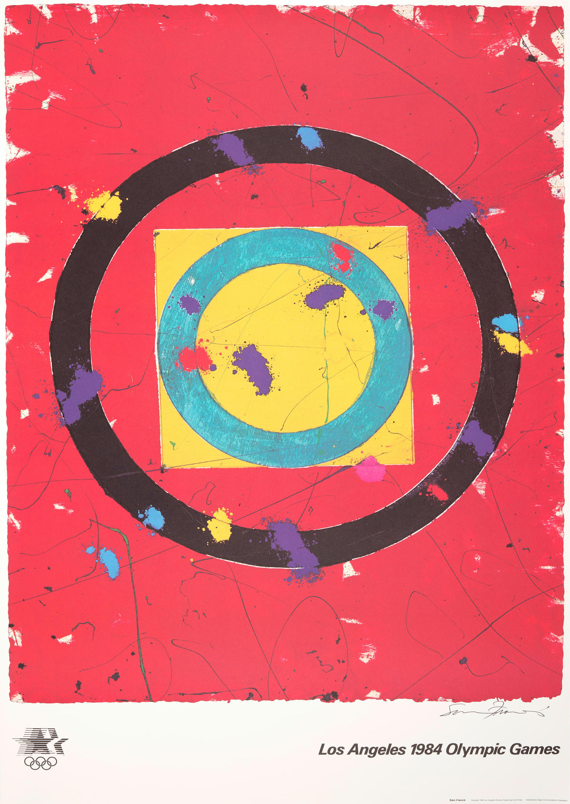 Sam Francis Hand-Signed 1984 Los Angeles Olympic Games Poster by Sam Francis