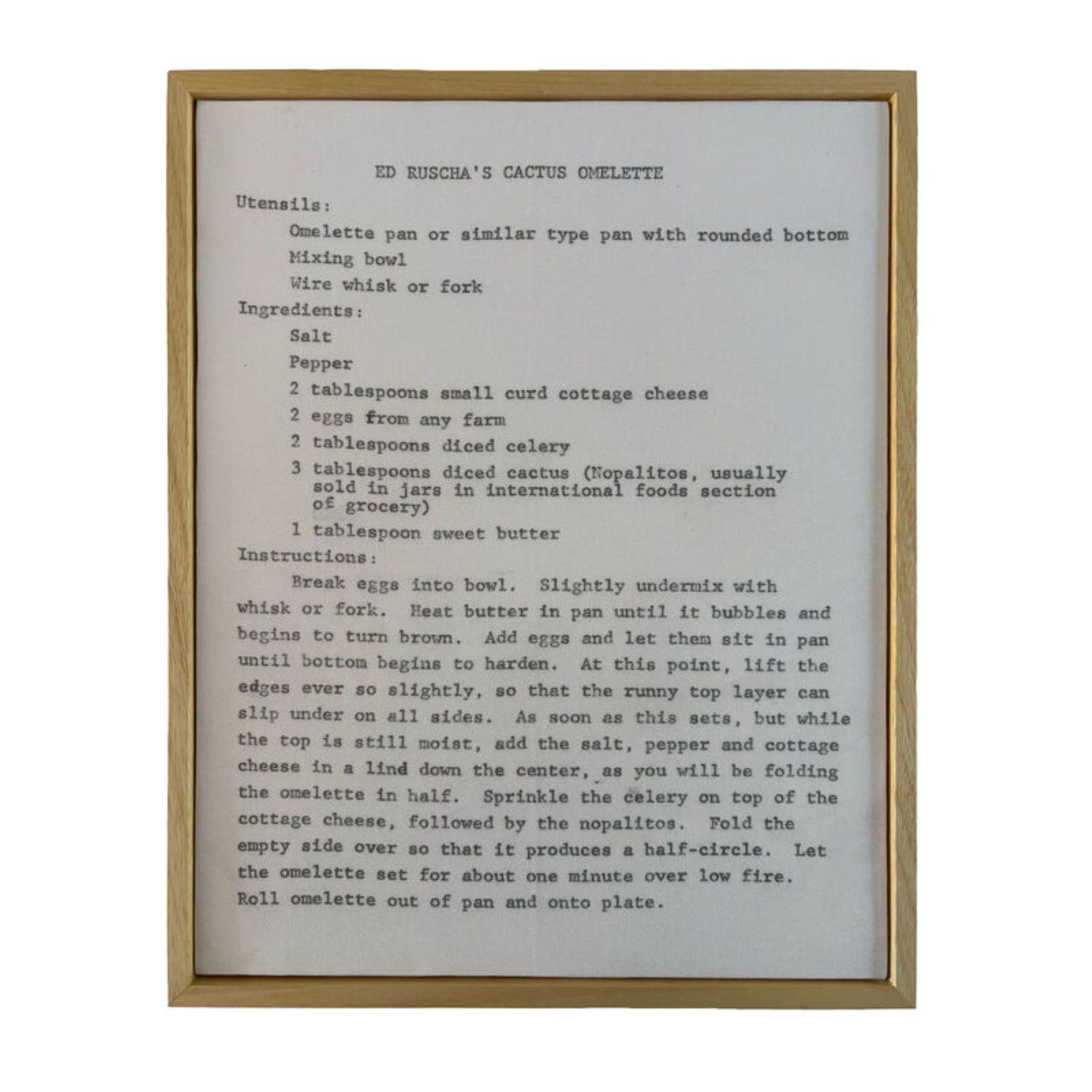 Cactus Omelette by Ed Ruscha