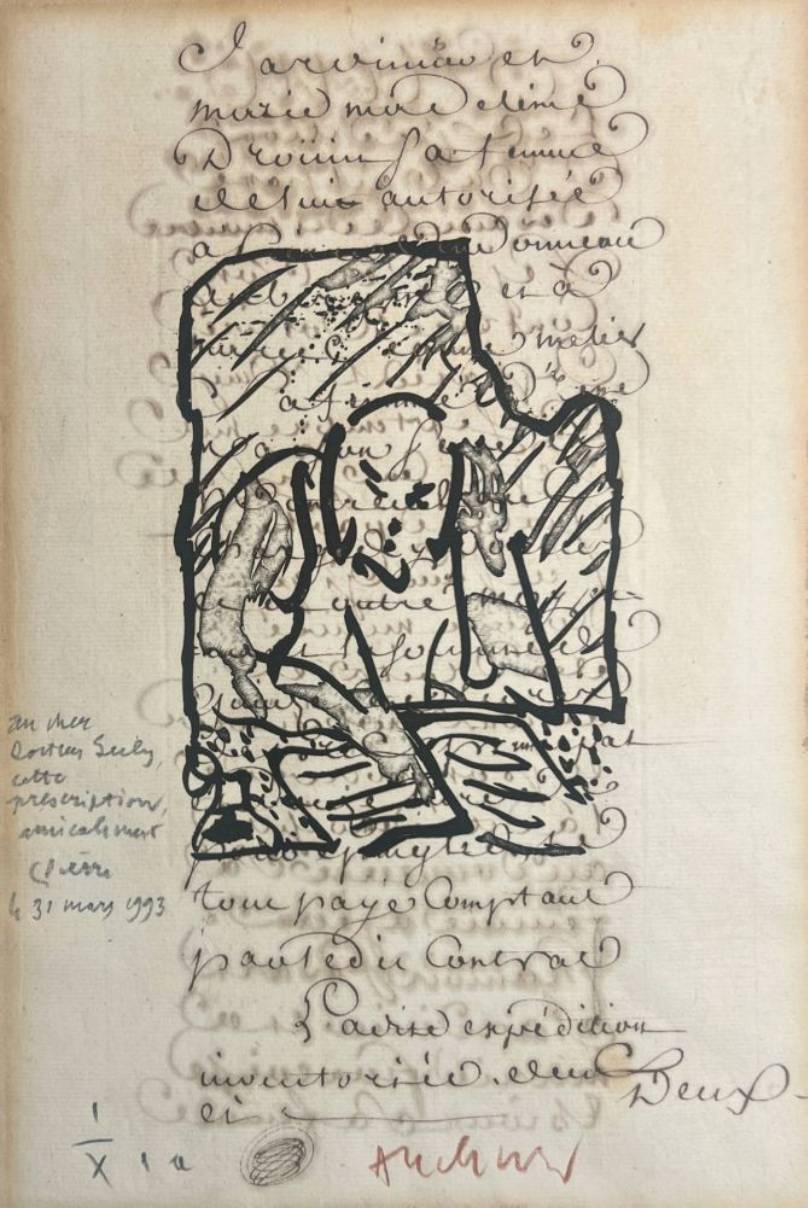 Au cher Docteur Seely … by Pierre Alechinsky