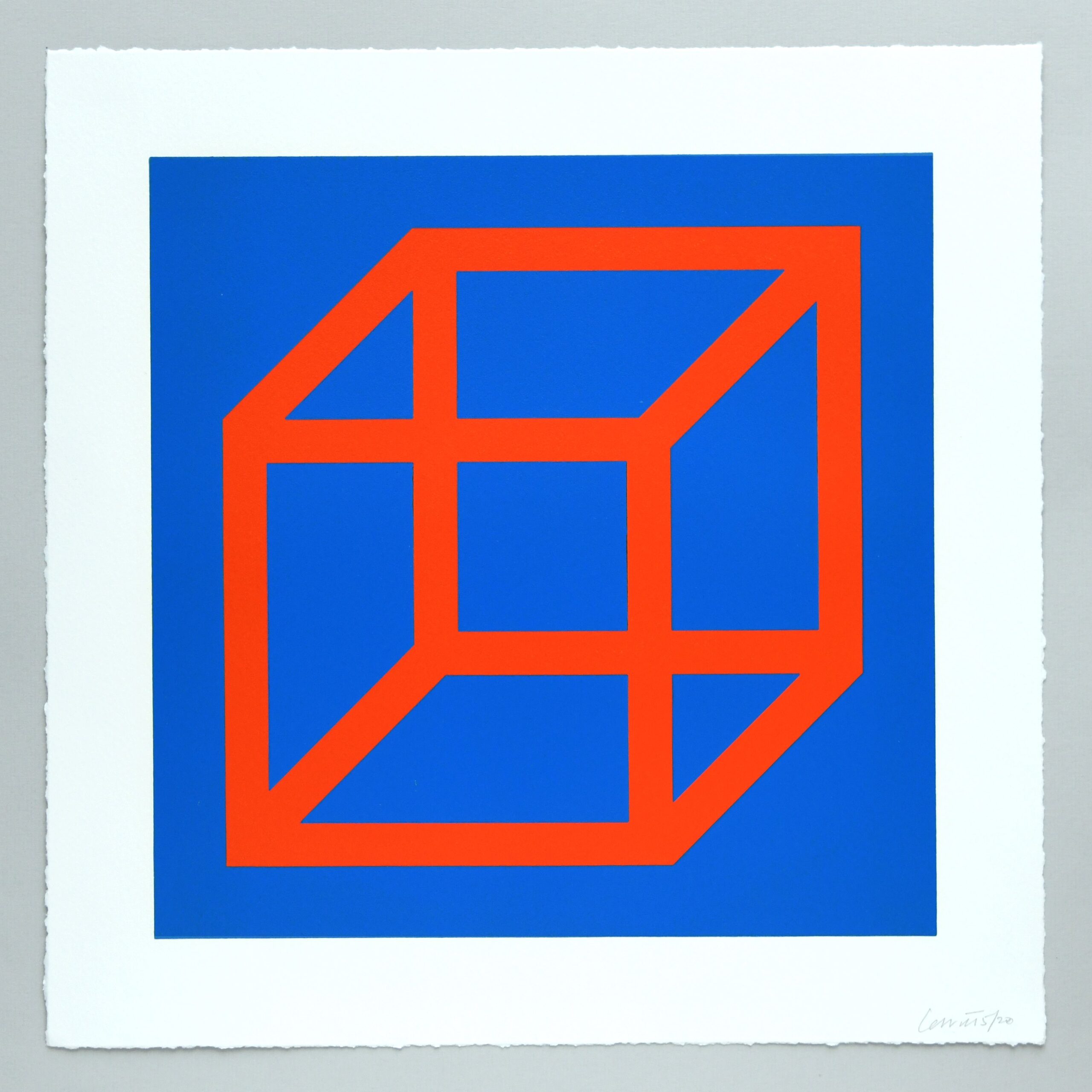 Open Cube in Color on Color Plate 20 by Sol LeWitt