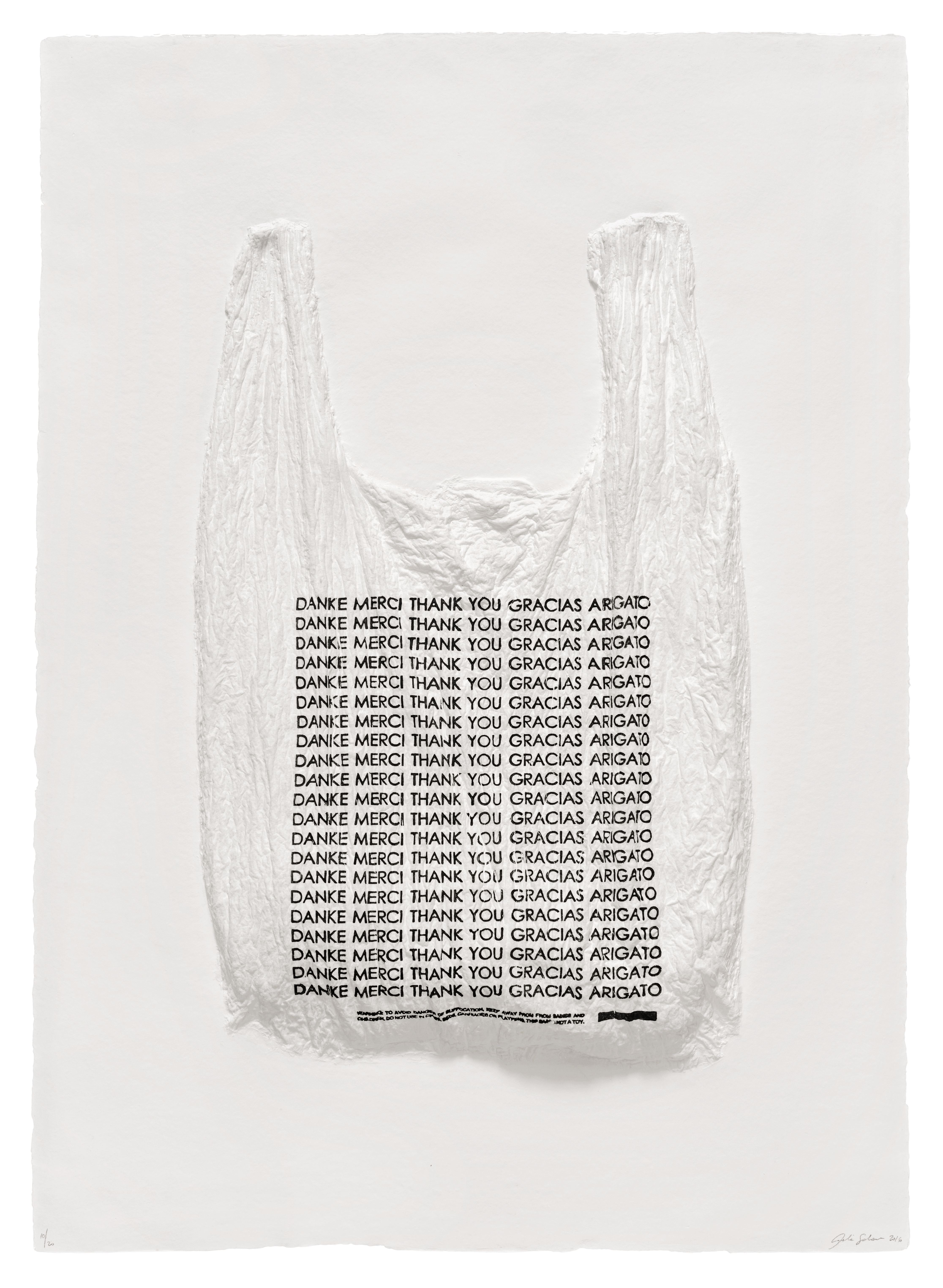 Danke Merci Thank You Gracias Arigato Plastic Bag by Analia Saban