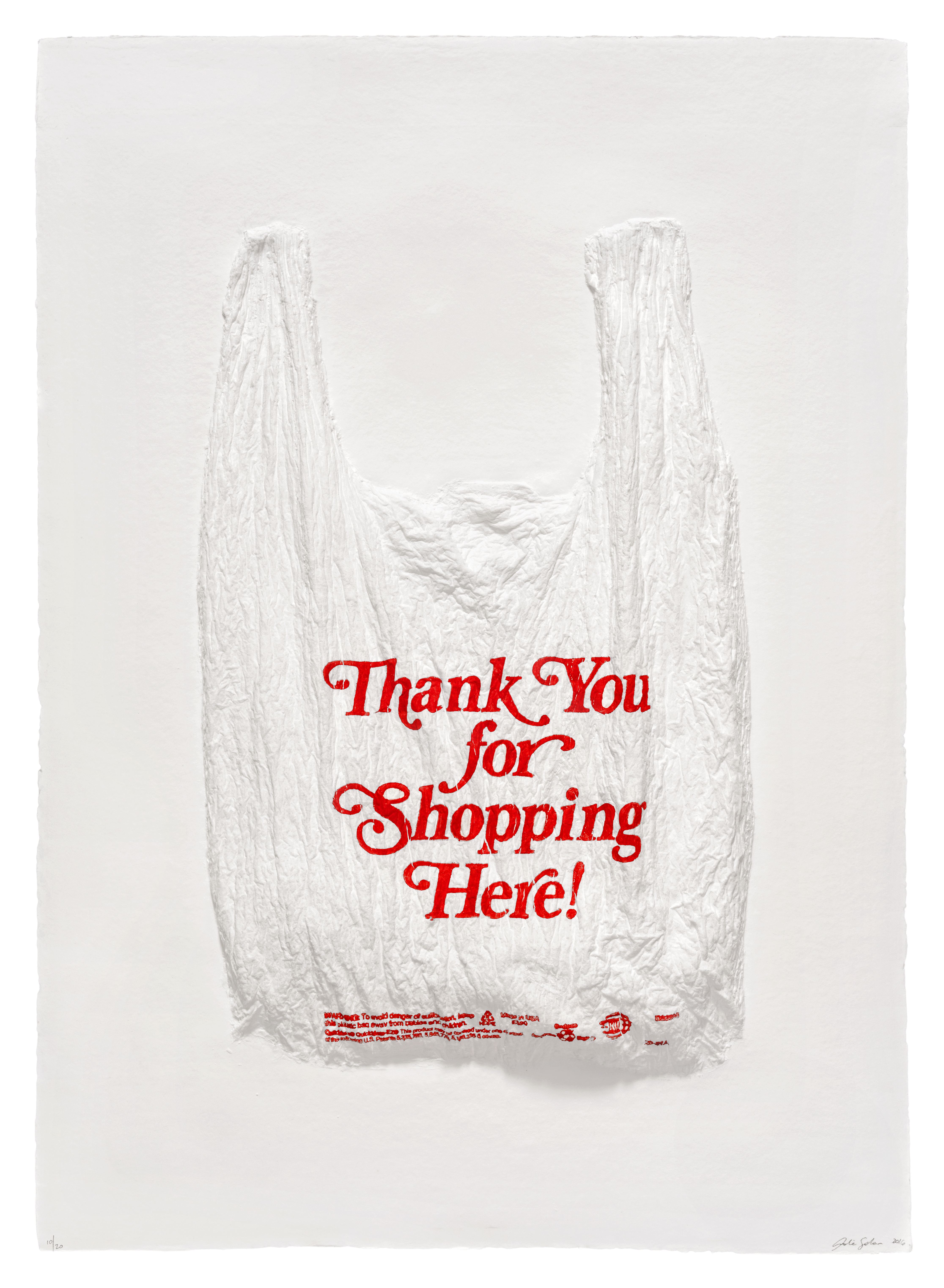 Thank You for Shopping Here! Plastic Bag by Analia Saban