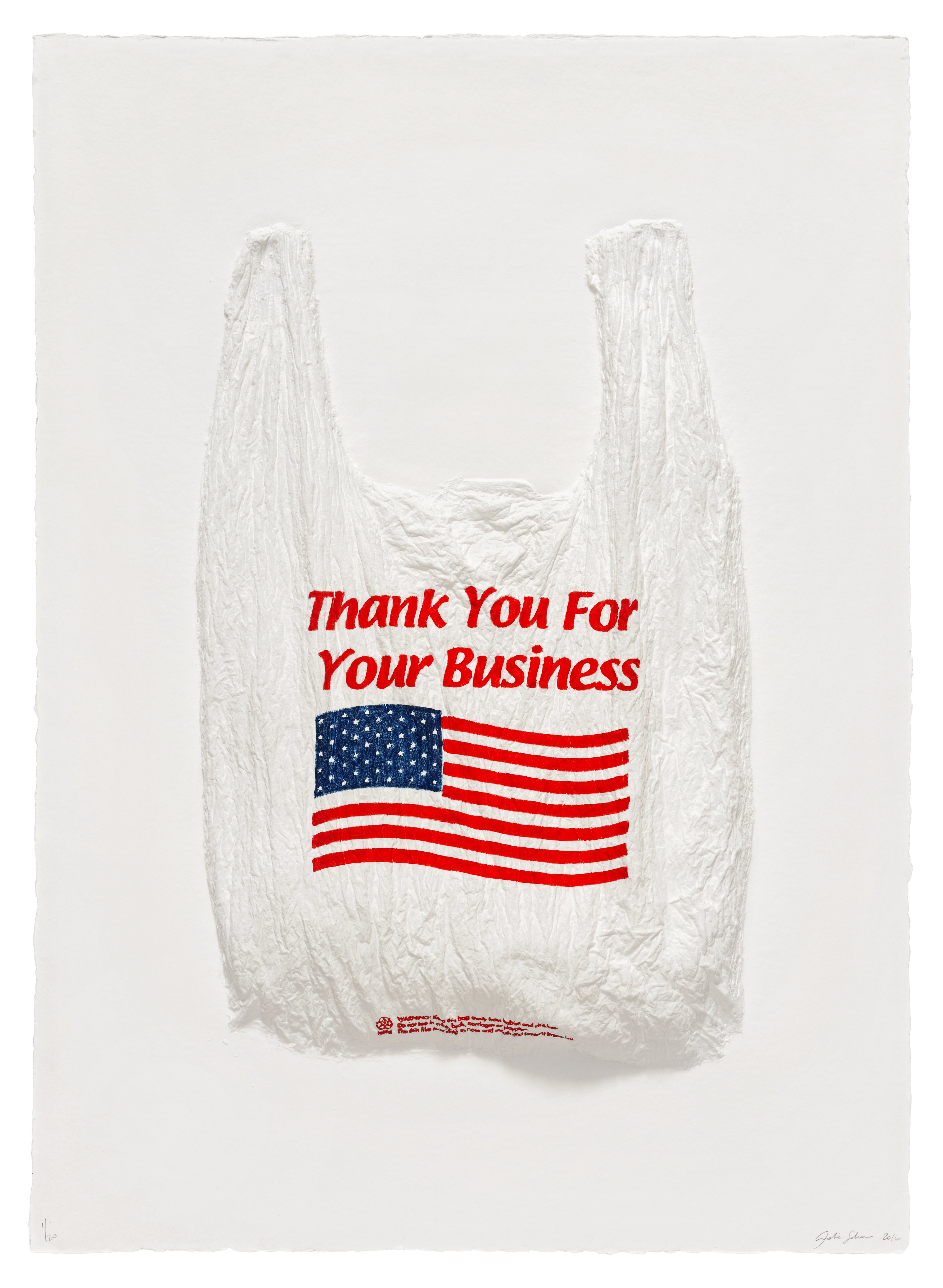Thank You For Your Business Plastic Bag by Analia Saban