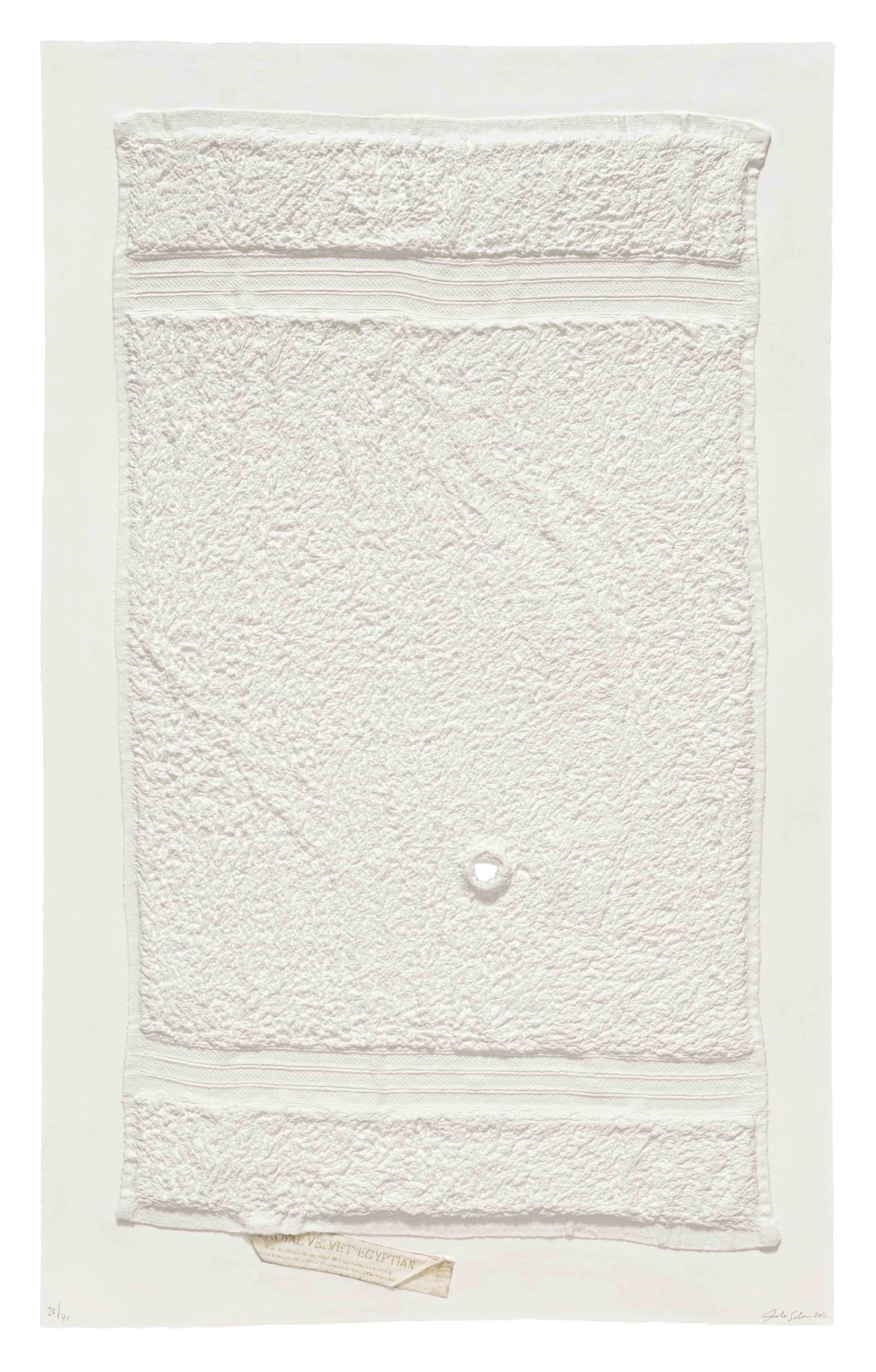 Three Stripe Hand Towel with Hole and Unsewn Label by Analia Saban