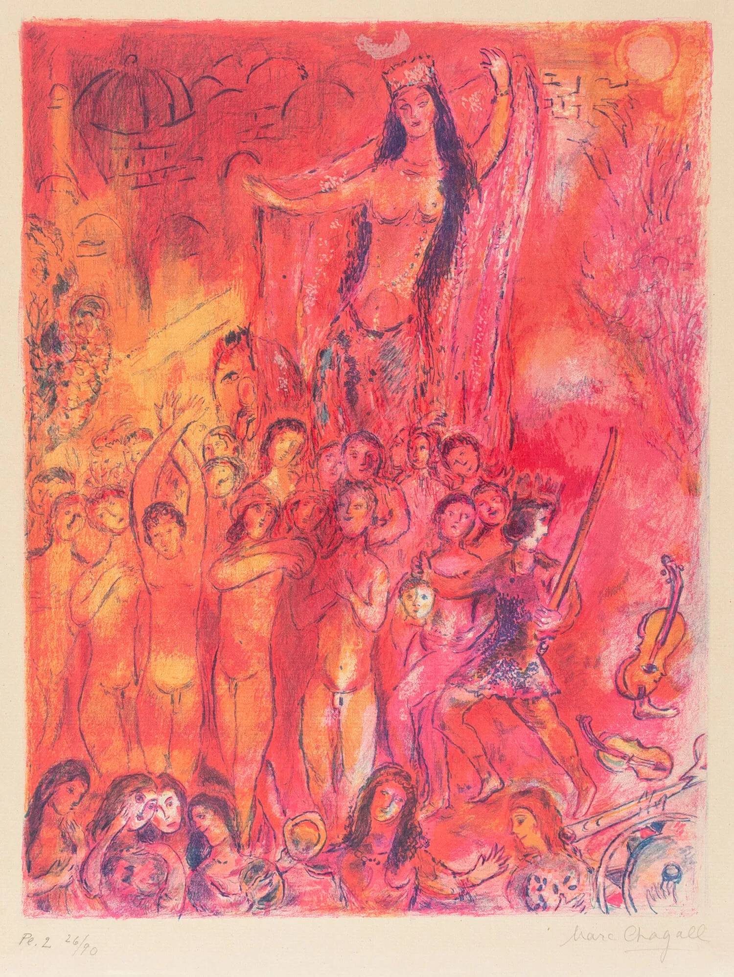 They were in Forty Pairs, Thus Numbering Fourscore.., from Four Tales from the Arabian Nights by Marc Chagall