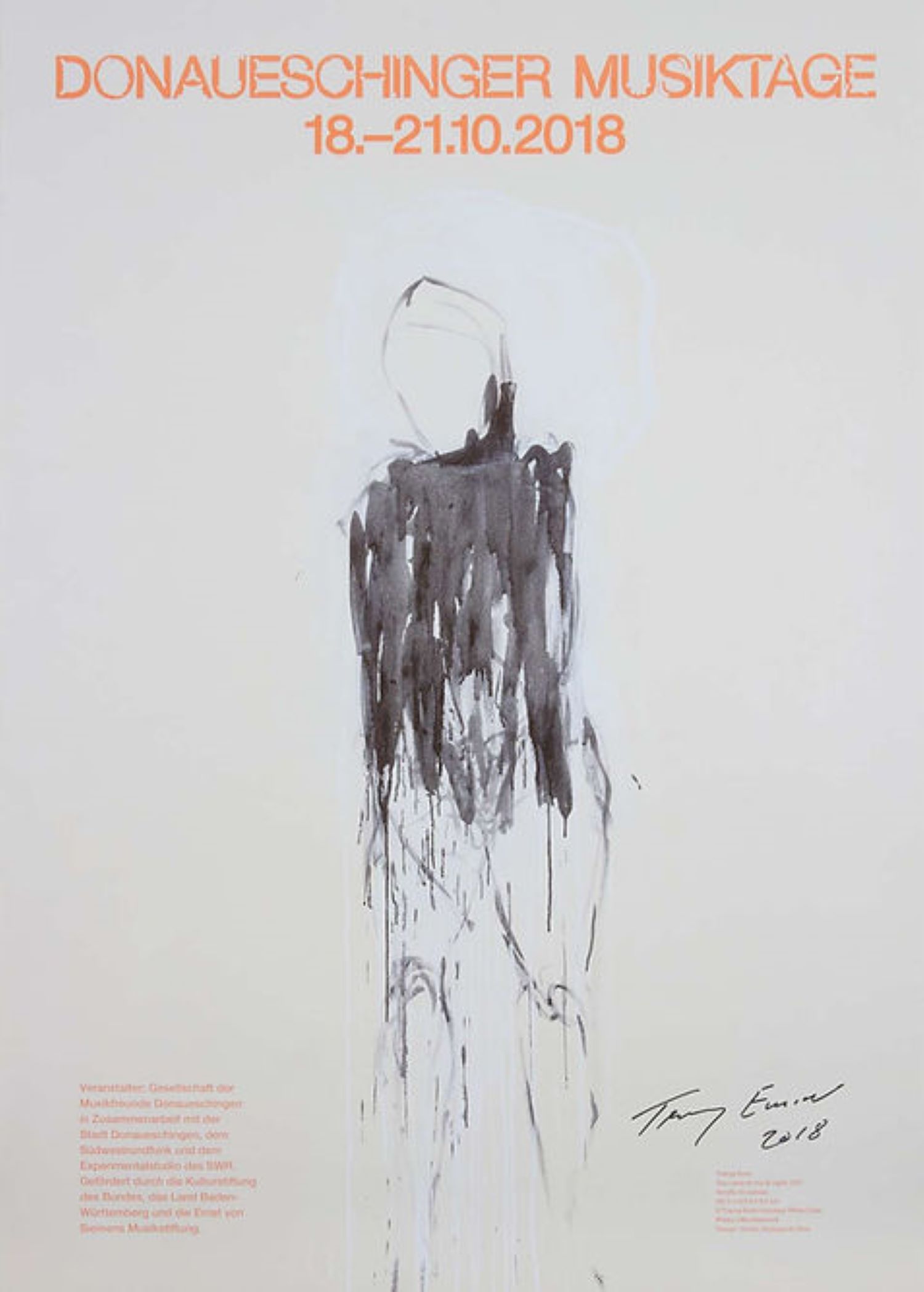 Hand-signed You Came to Me at Night, Donaueschinger Musiktage,Poster by Tracey Emin