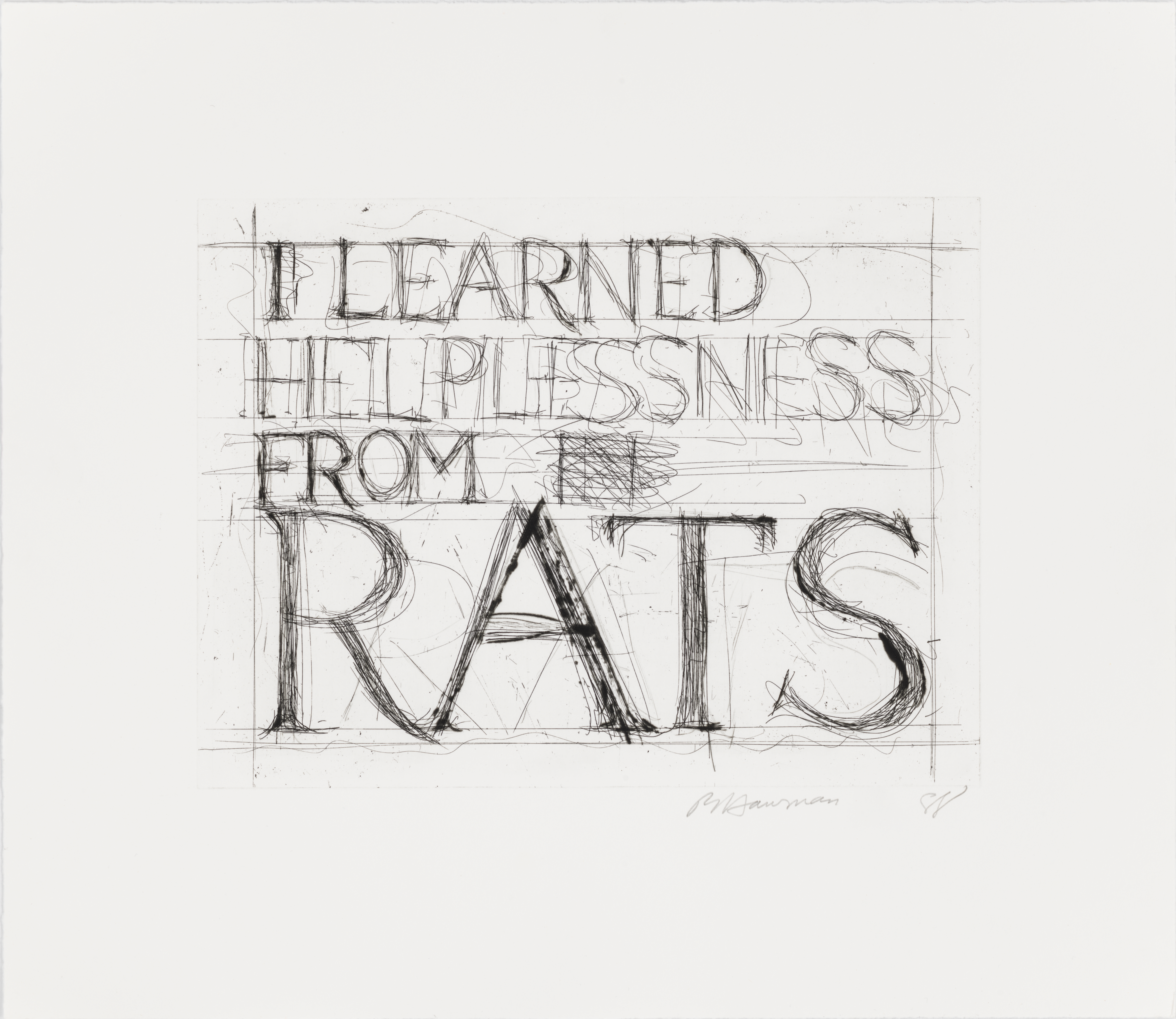 I Learned Helplessness from Rats by Bruce Nauman