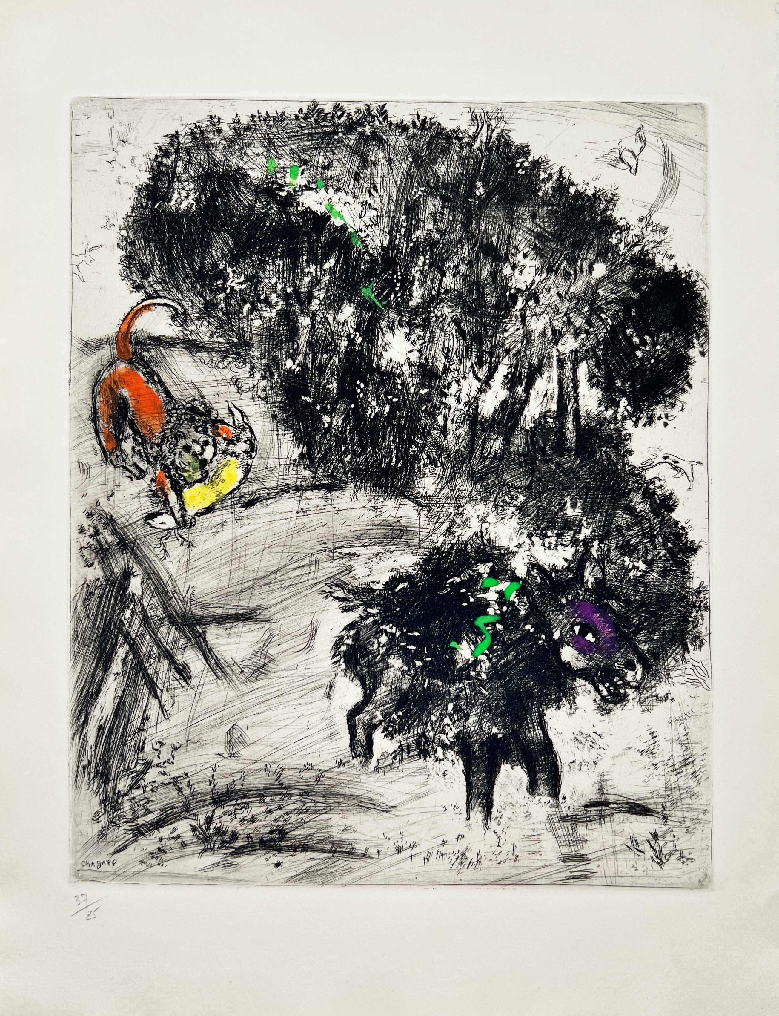 The Lion go hunting and the Donkey by Marc Chagall