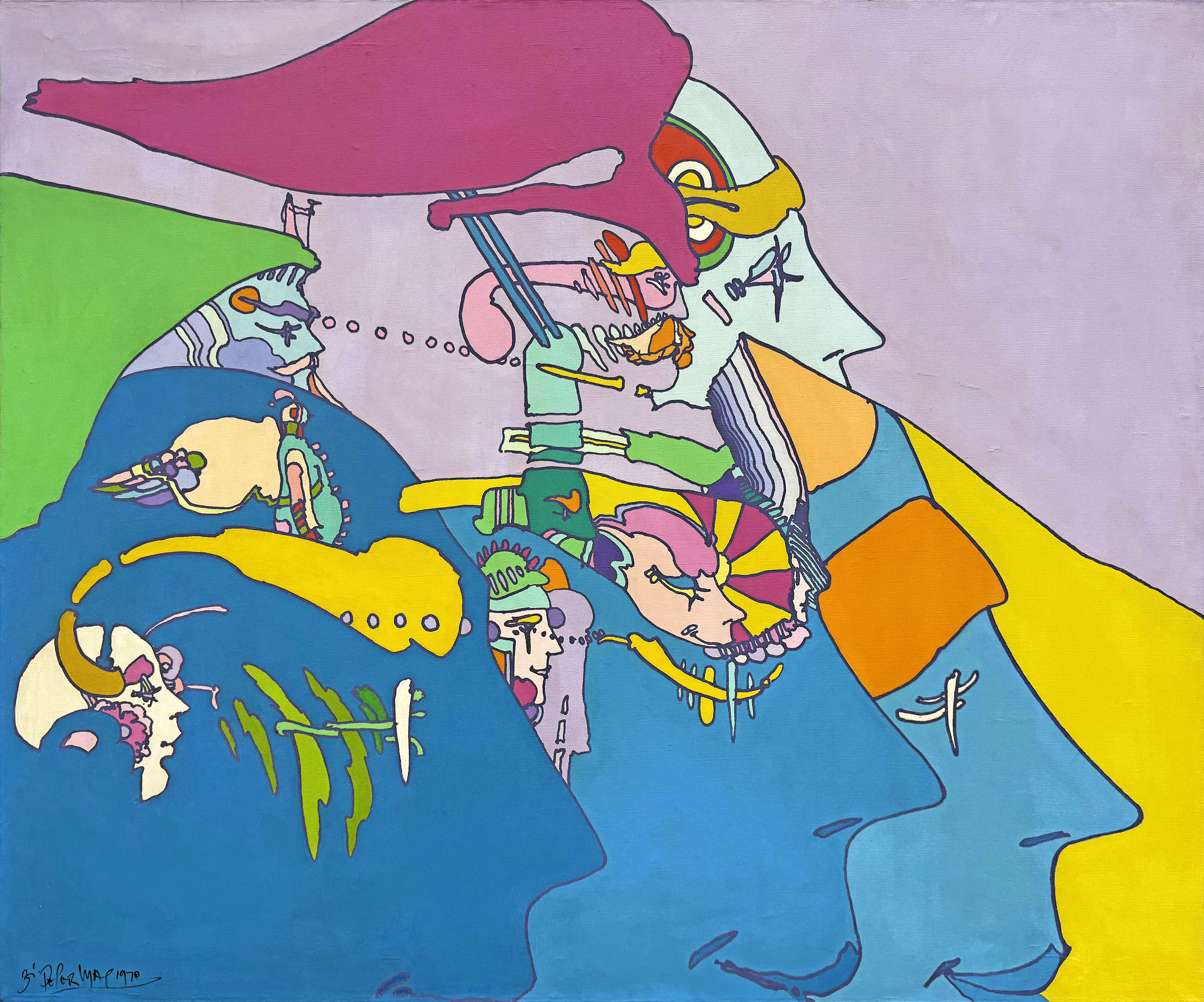 Intricacies Of The Mind (huge original painting) by Peter Max