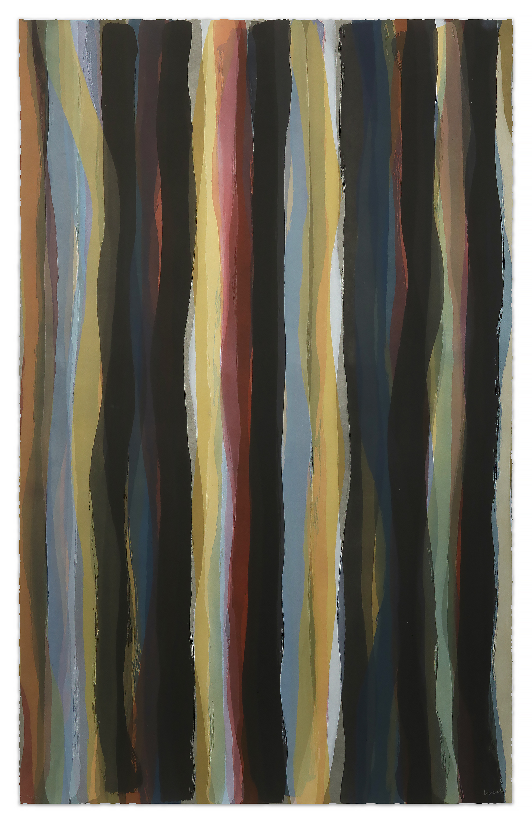 Brushstrokes in Different Colors in Two Directions by Sol LeWitt