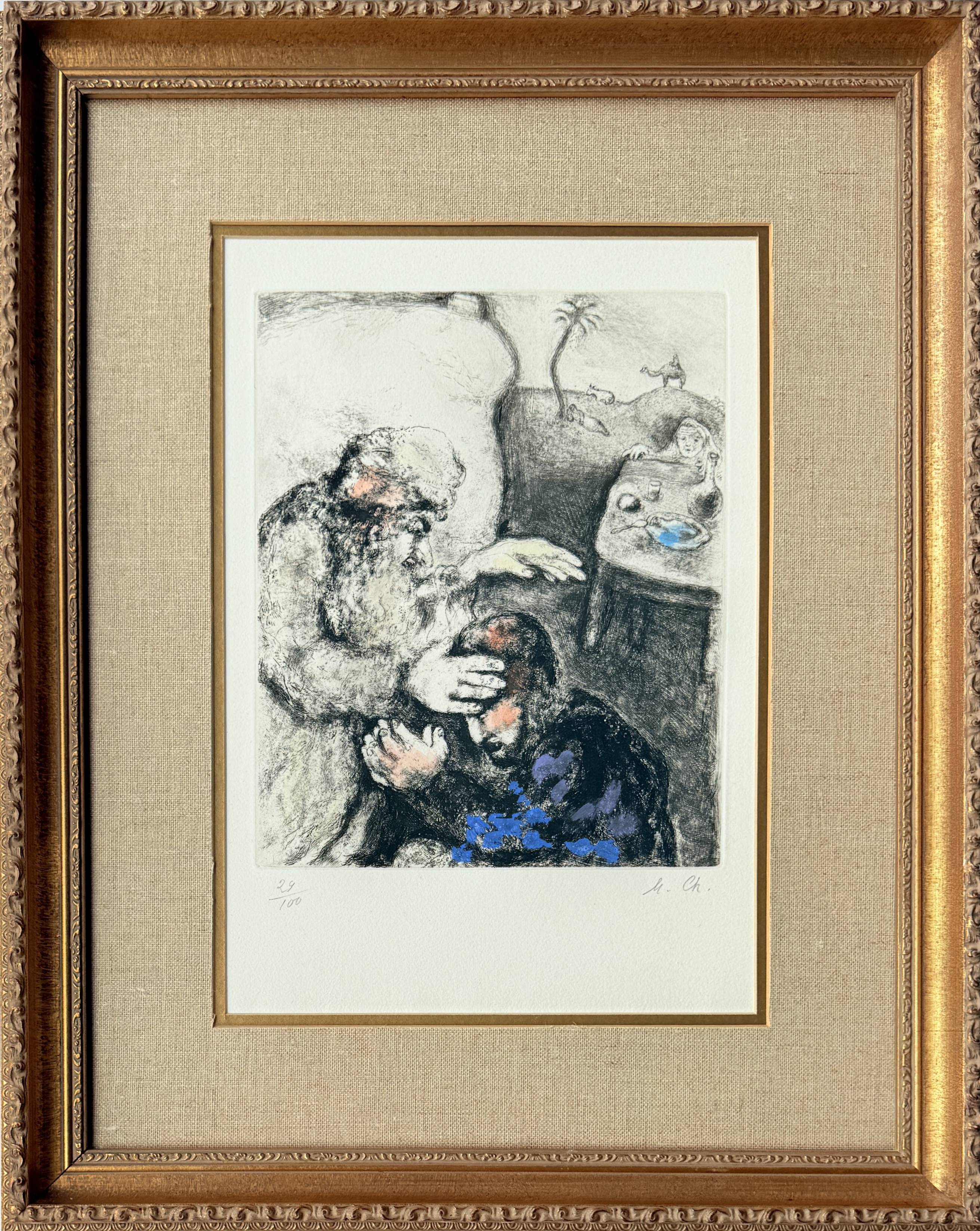Jacob Blessed By Isaac by Marc Chagall