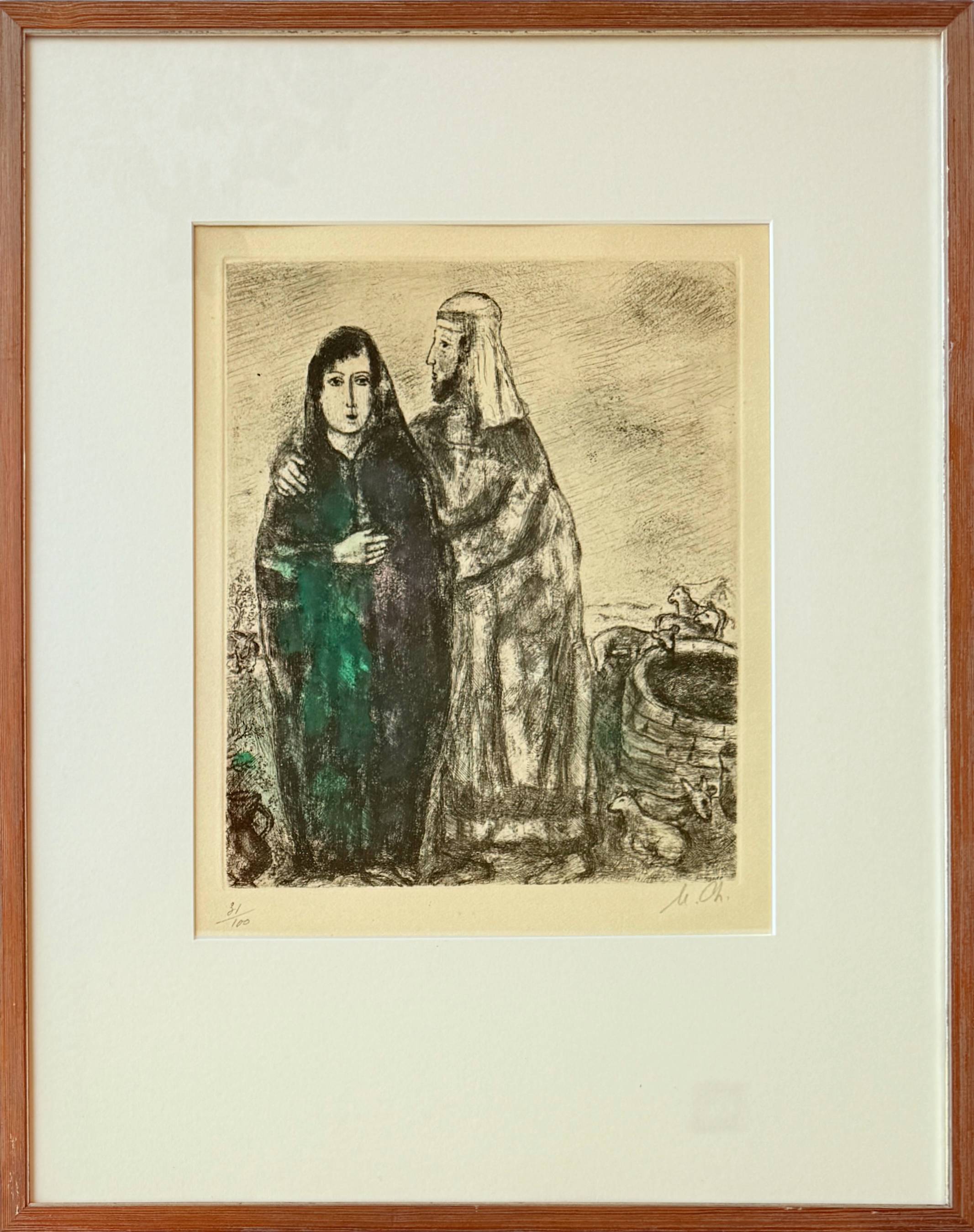 Meeting of Jacob and Rachel at the well by Marc Chagall