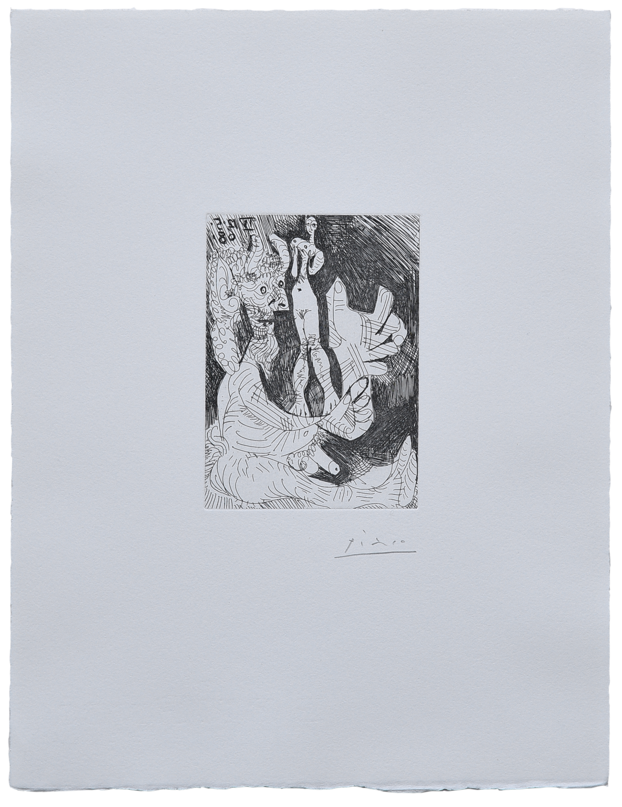 Vieux faune avec une poupée vivante by Pablo Picasso