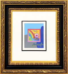 Sailboat With Hearts On Blends (unique mixed media on paper) by Peter Max at GallArt.com