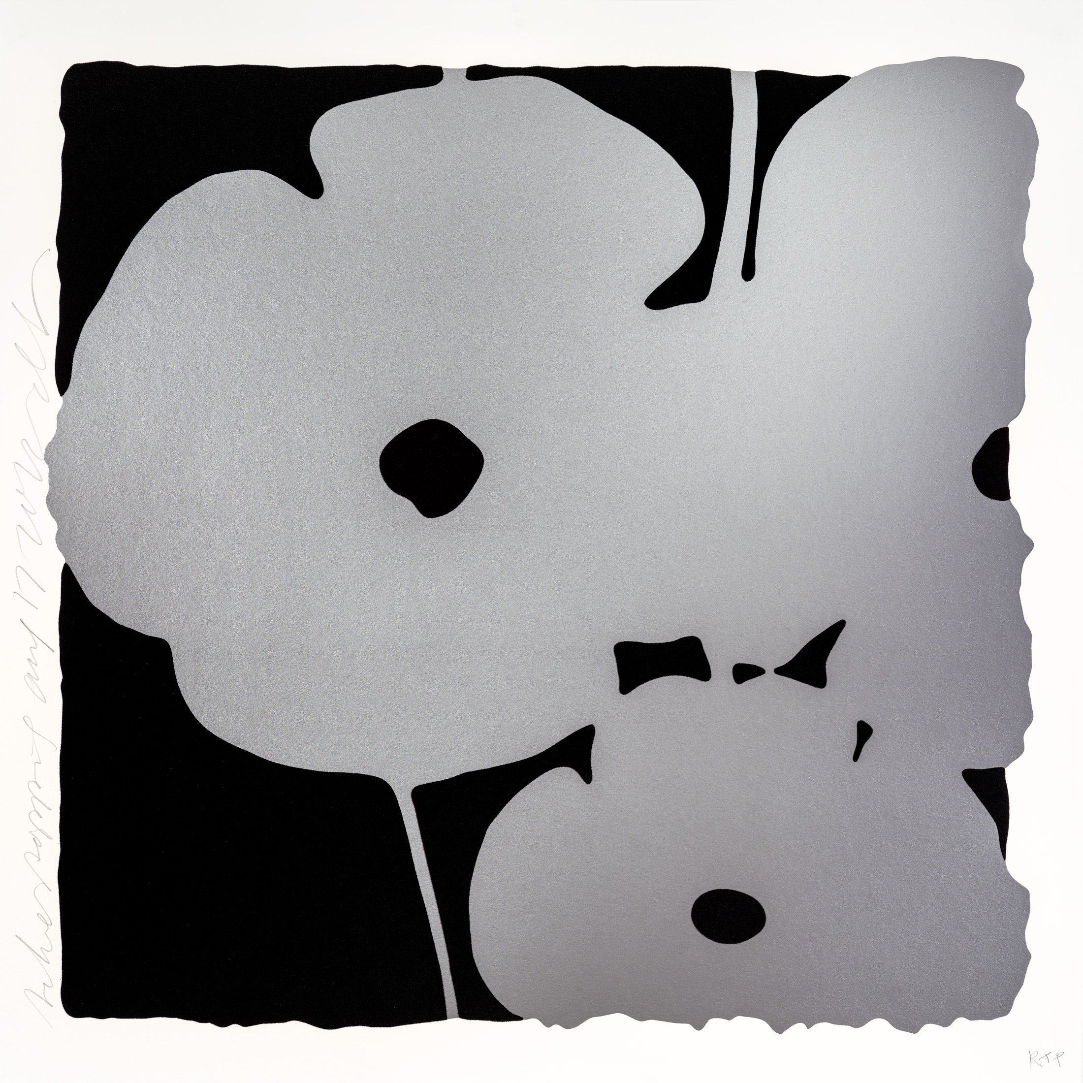 Silver Poppies, Aug 17, 2022 by Donald Sultan