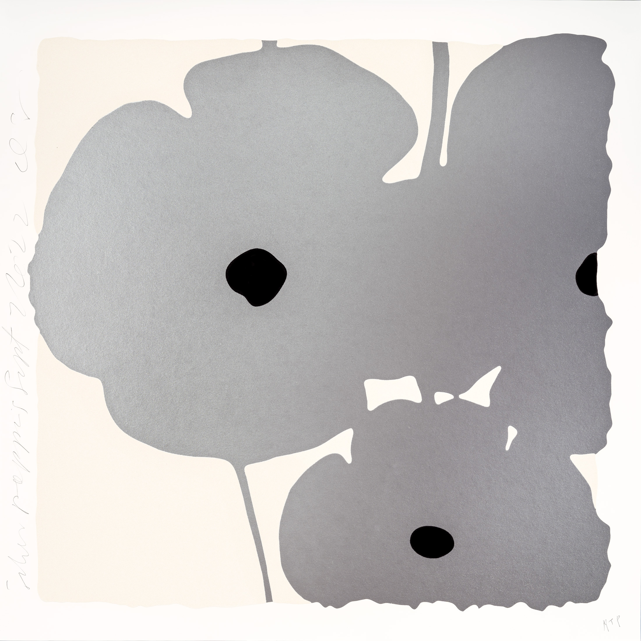 Silver Poppies, Sept. 7, 2022 by Donald Sultan