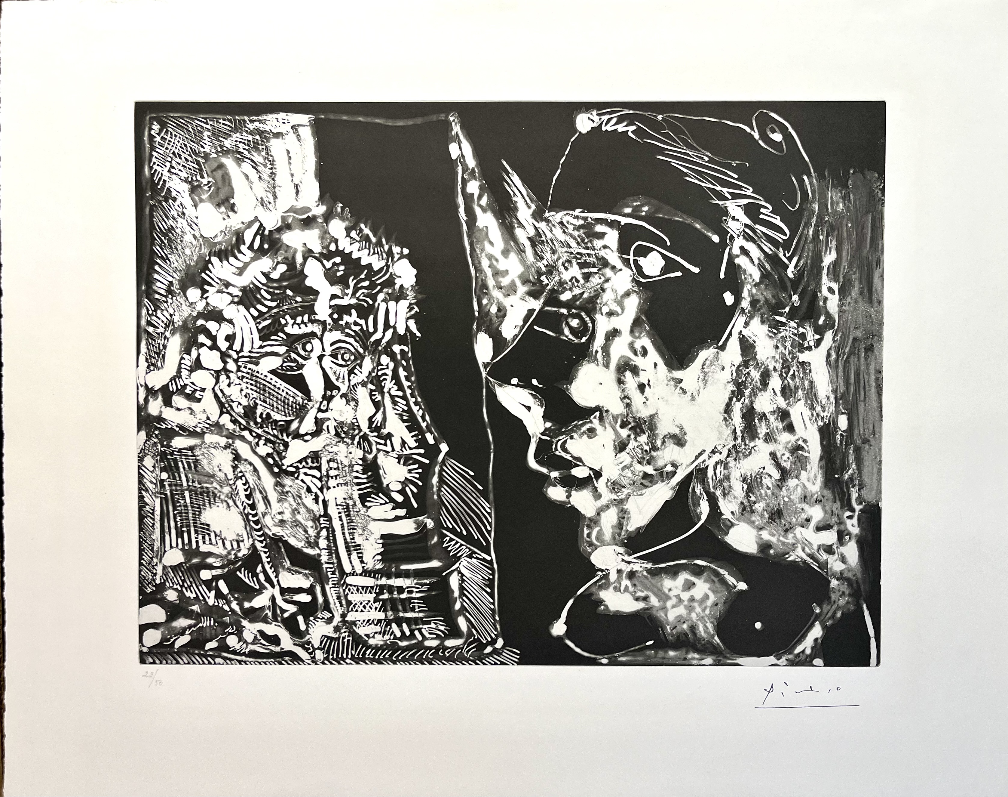 Vieil homme et femme (sheet no. 137 from Suite 156) by Pablo Picasso