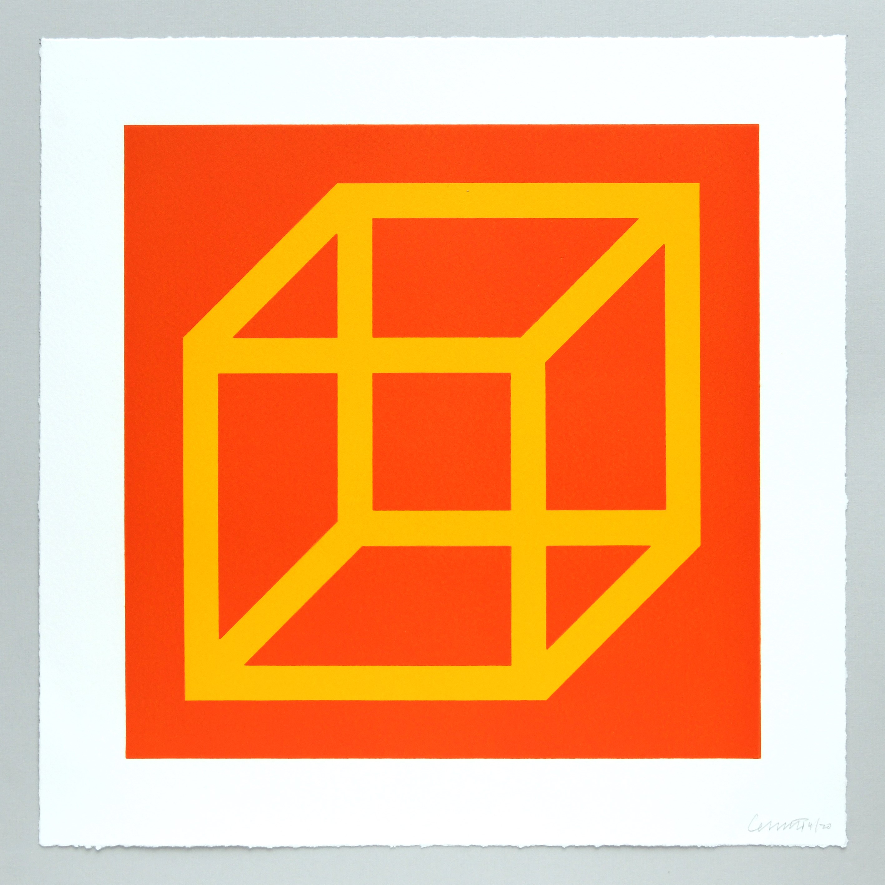 Open Cube in Color on Color Plate 07 by Sol LeWitt